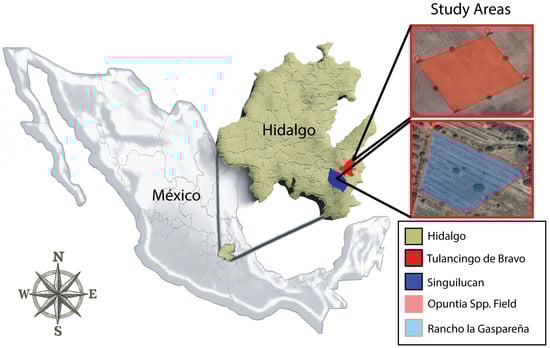 Geographic location of the study areas.