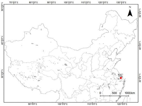 Sketch map for sampling locations of Eriocheir sinensis.