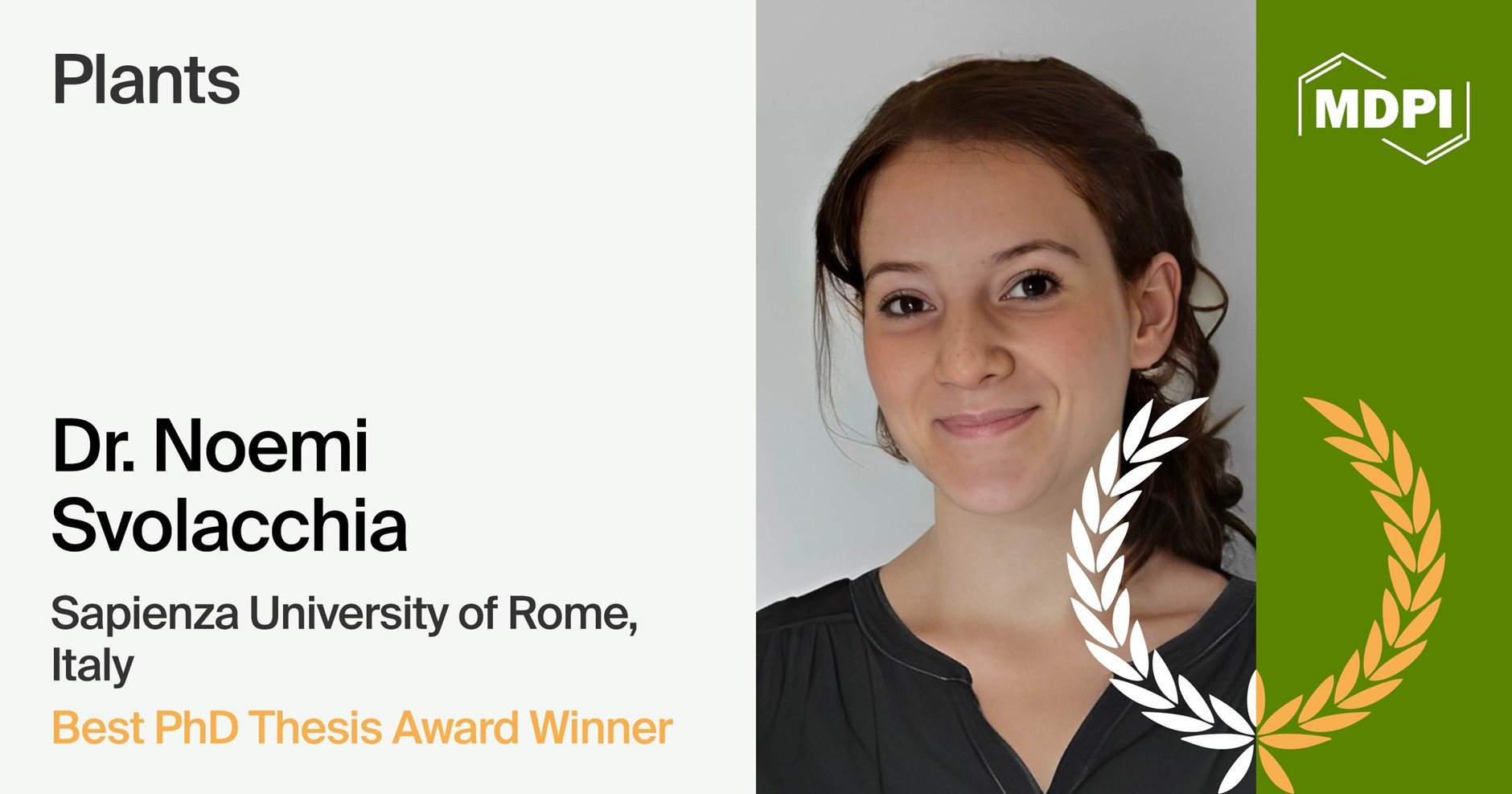 Interview with Dr. Noemi Svolacchia—Winner of <em>Plants </em>2023 Best Ph.D. Thesis Award
