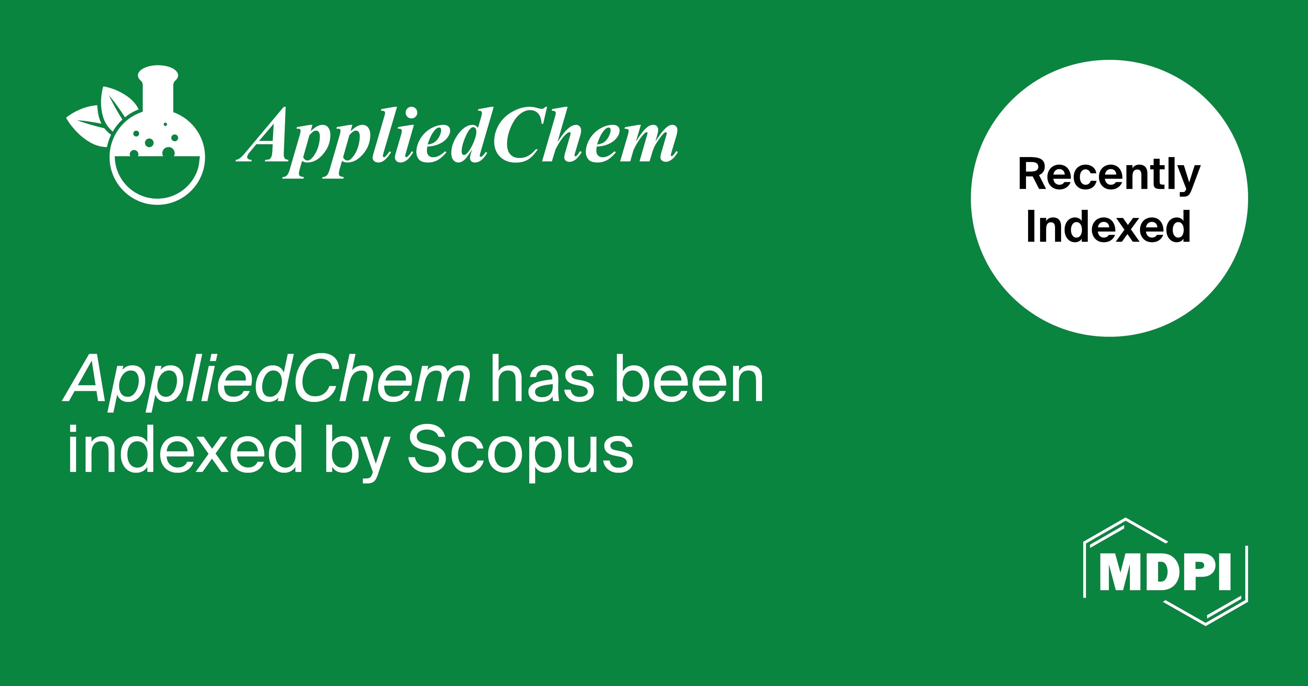 AppliedChem Accepted for Coverage in Scopus