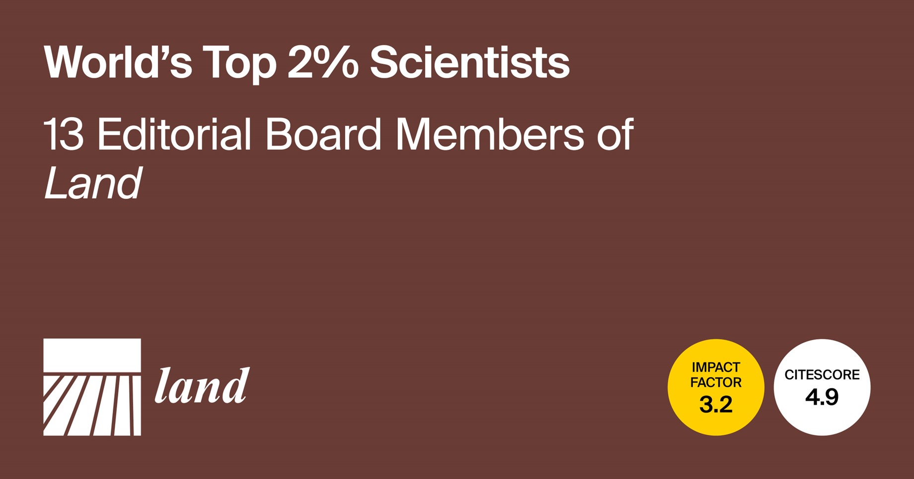 Editorial Board Members from Land Featured Among the World’s Top 2% Scientists in 2024