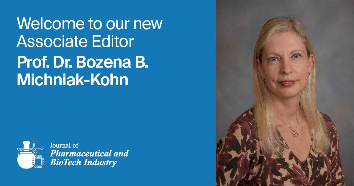Prof. Dr. Bozena B. Michniak-Kohn Appointed Associate Editor of Journal of Pharmaceutical and BioTech Industry