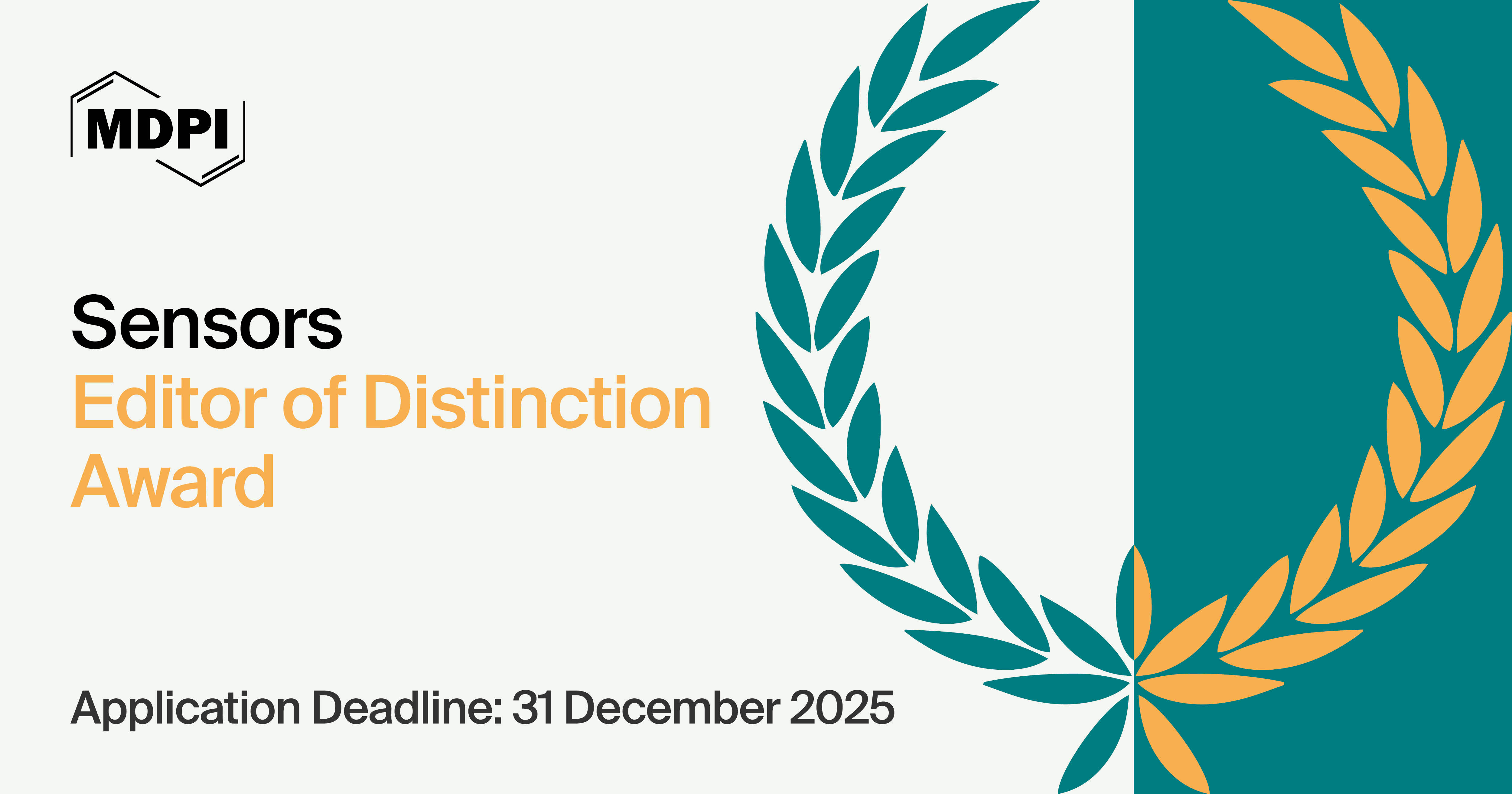Sensors 2025 Editor of Distinction Award—Open for Applications