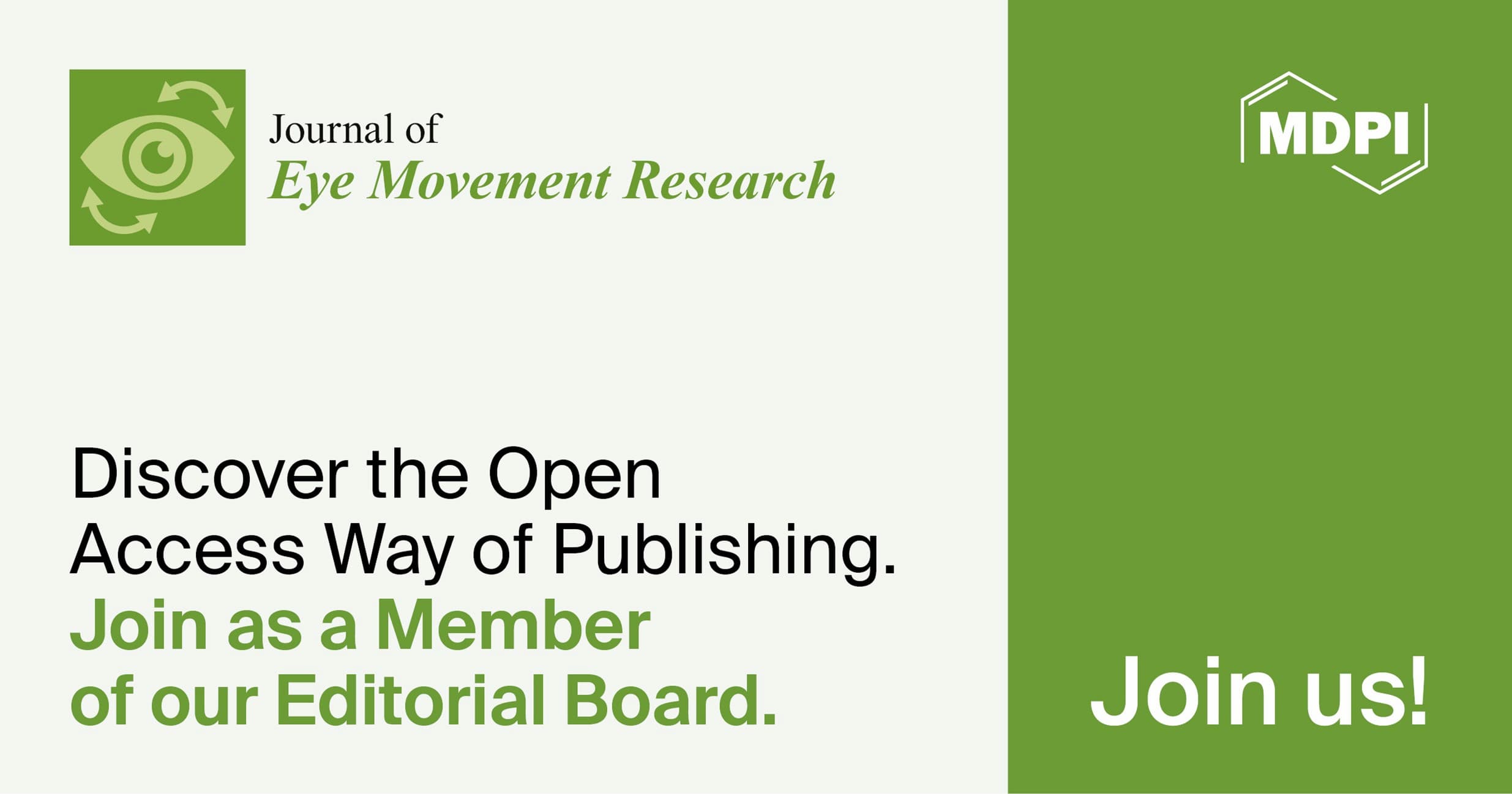 Recruiting Editorial Board Members for Journal of Eye Movement Research