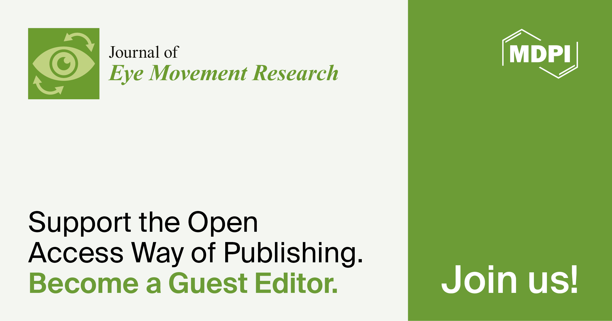 Recruiting Guest Editors for the Journal of Eye Movement Research