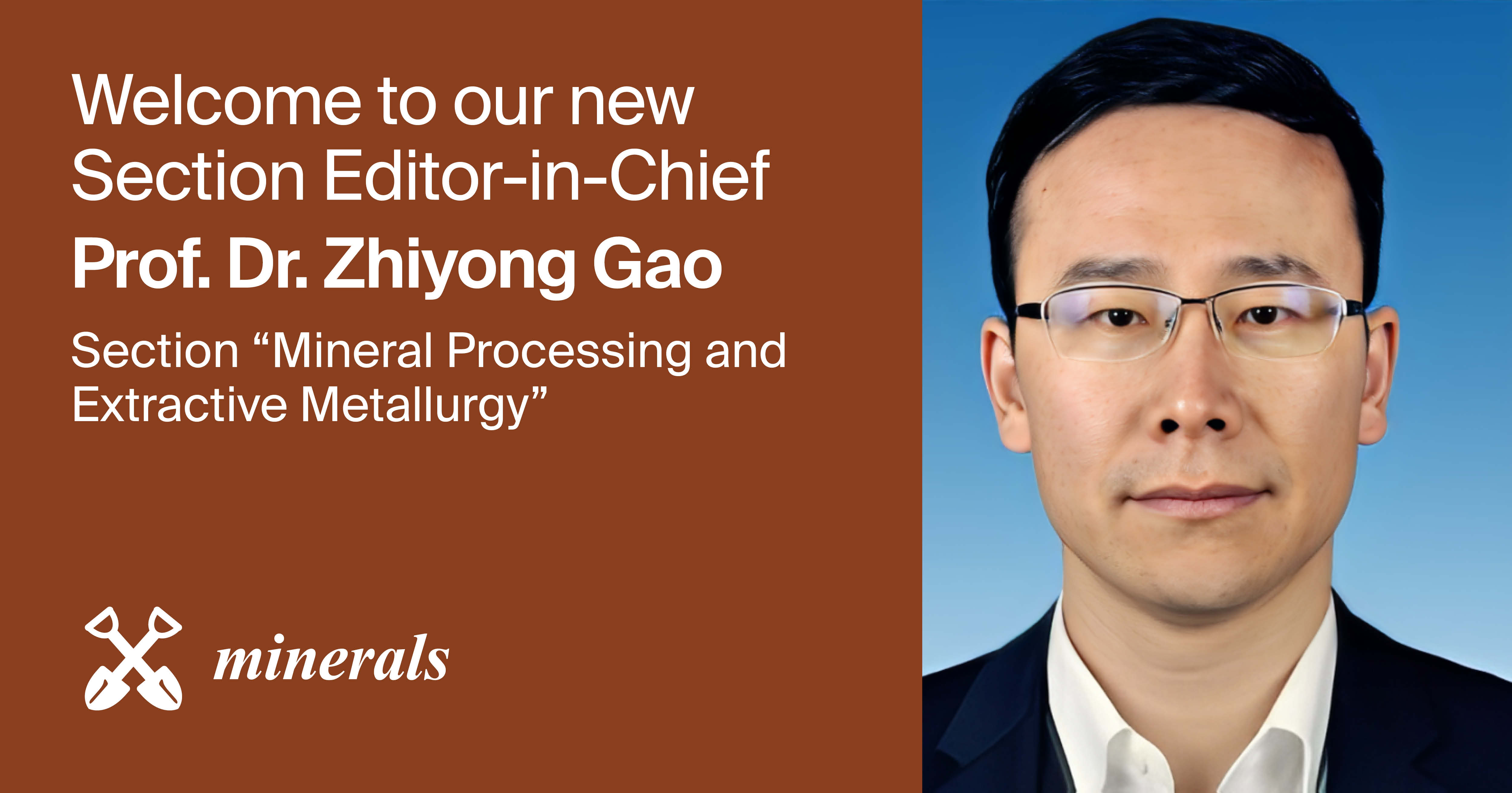 Prof. Dr. Zhiyong Gao Appointed Section Editor-in-Chief of the Section “Mineral Processing and Extractive Metallurgy” in Minerals