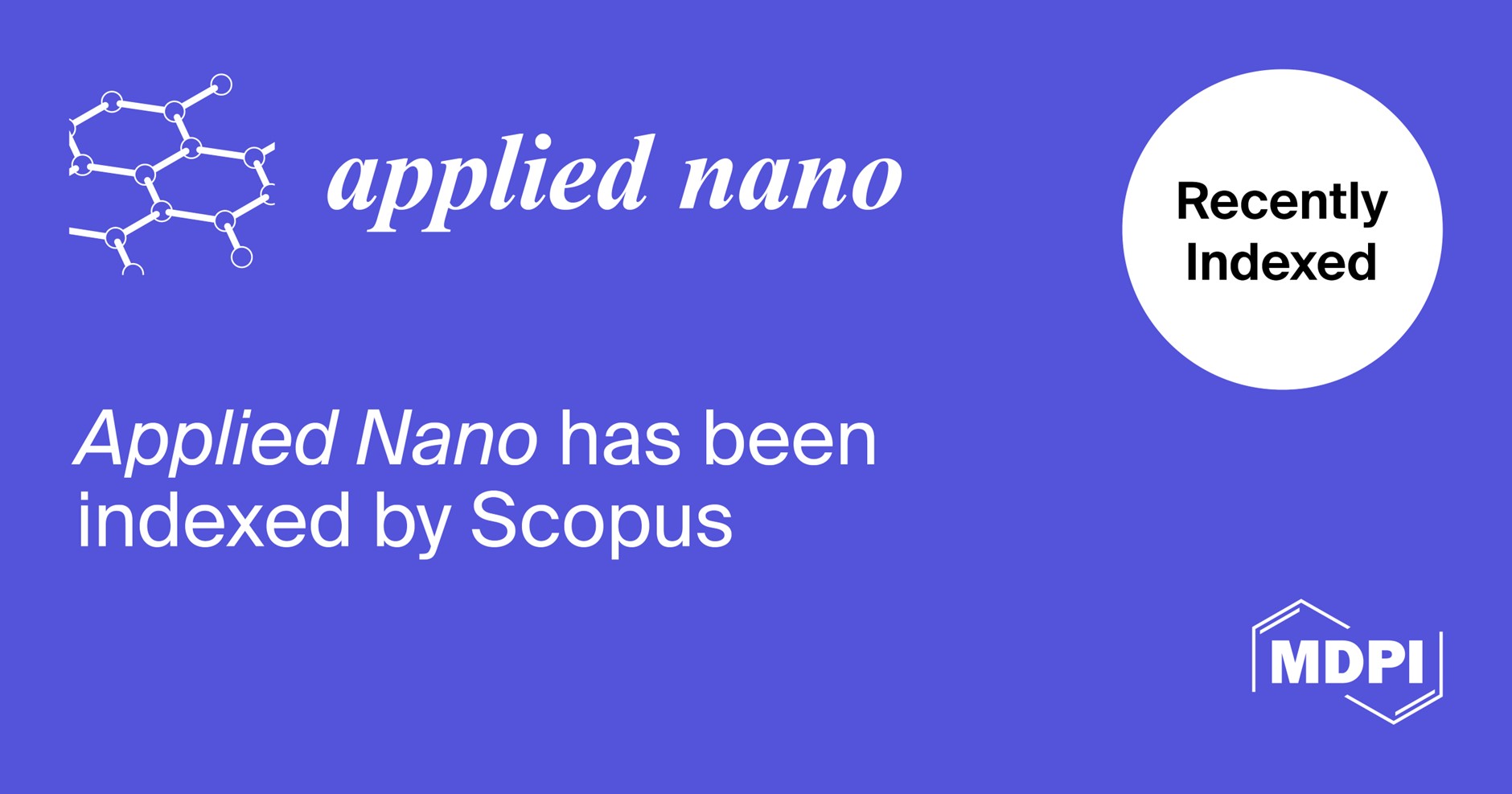 Applied Nano Accepted for Coverage in Scopus