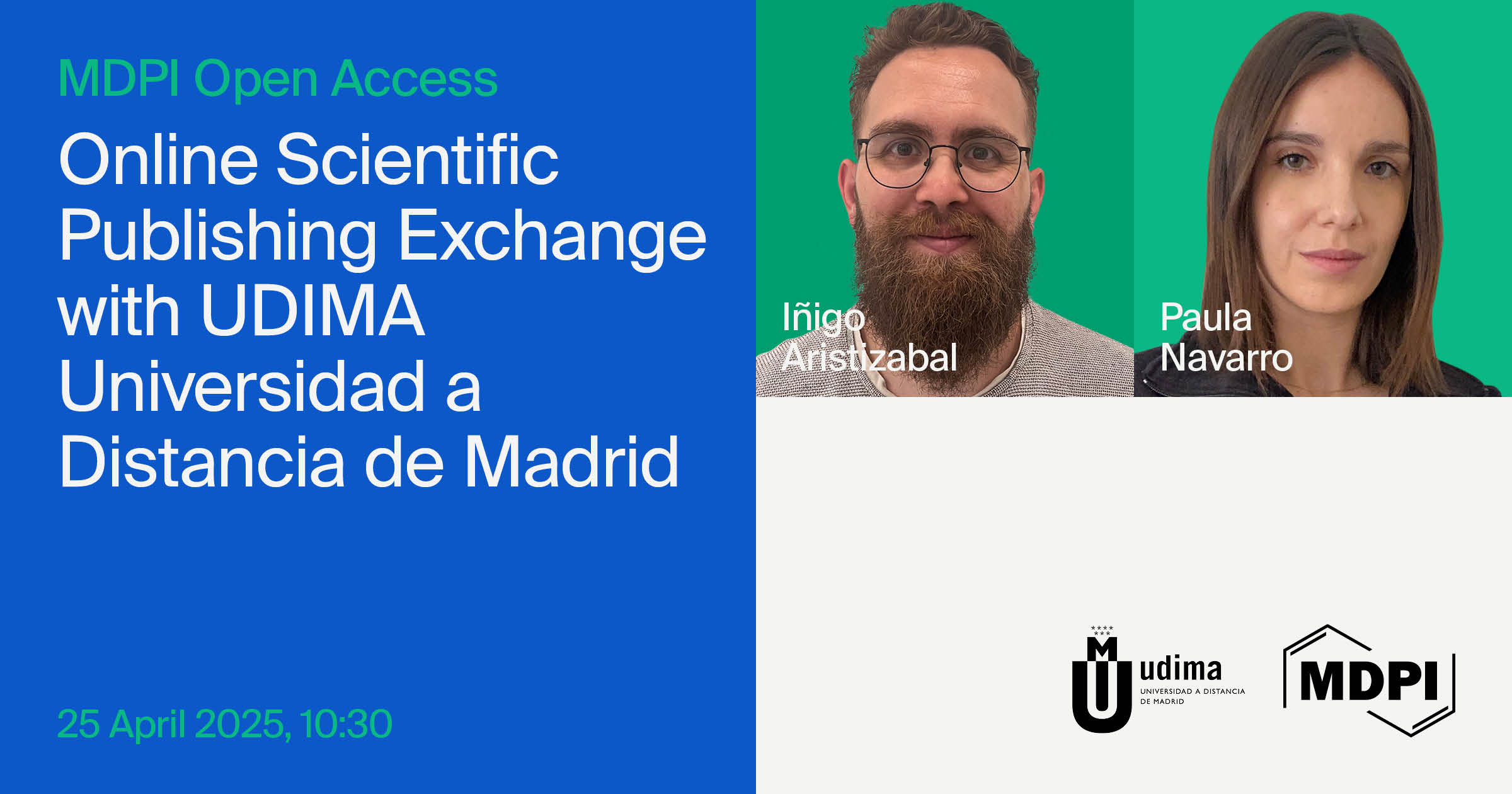 MDPI Online Scientific Publishing Exchange at the Madrid Open University (UDIMA), 25 April 2025