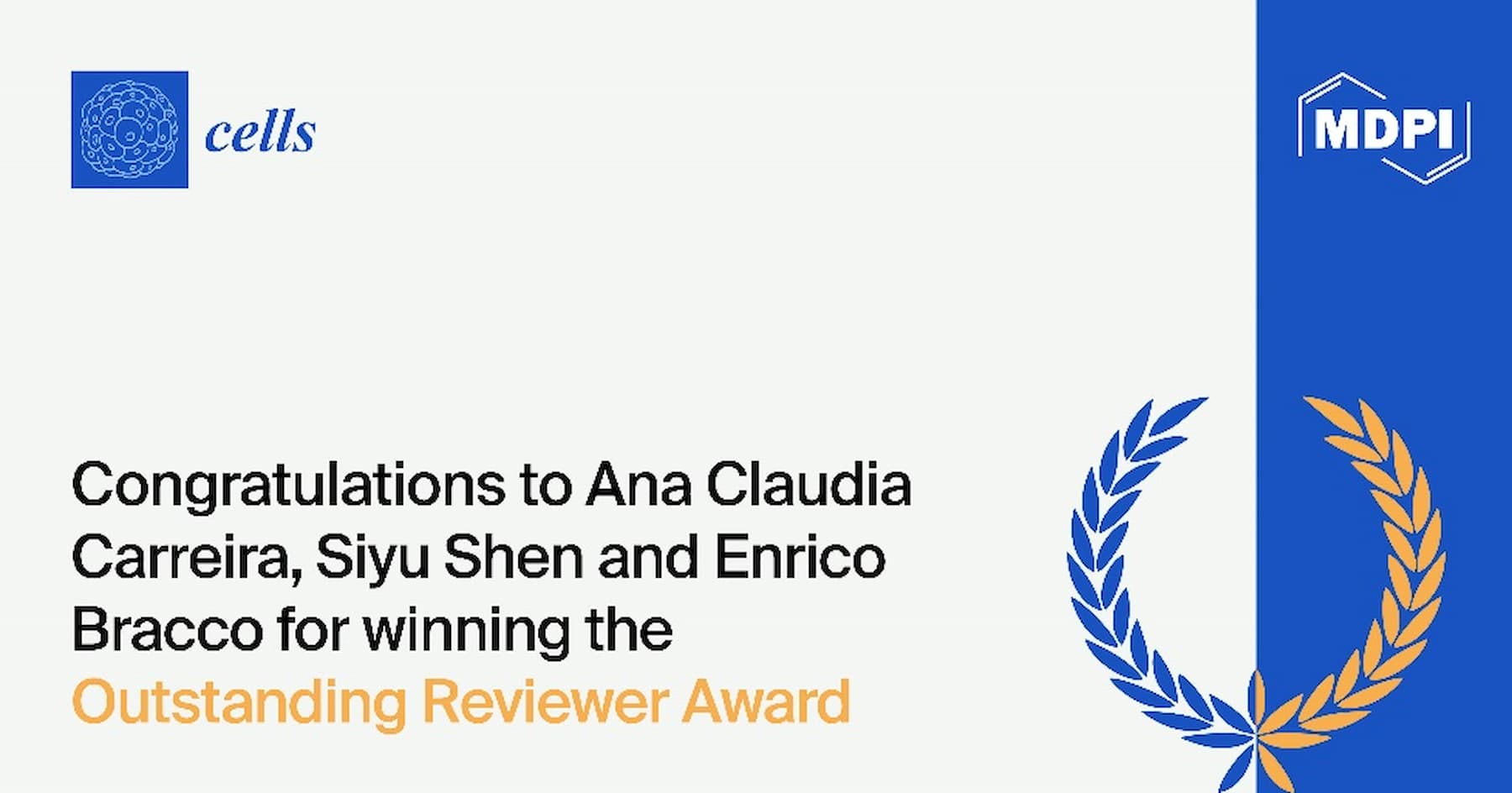Cells 2024 Outstanding Reviewer Award—Winners Announced