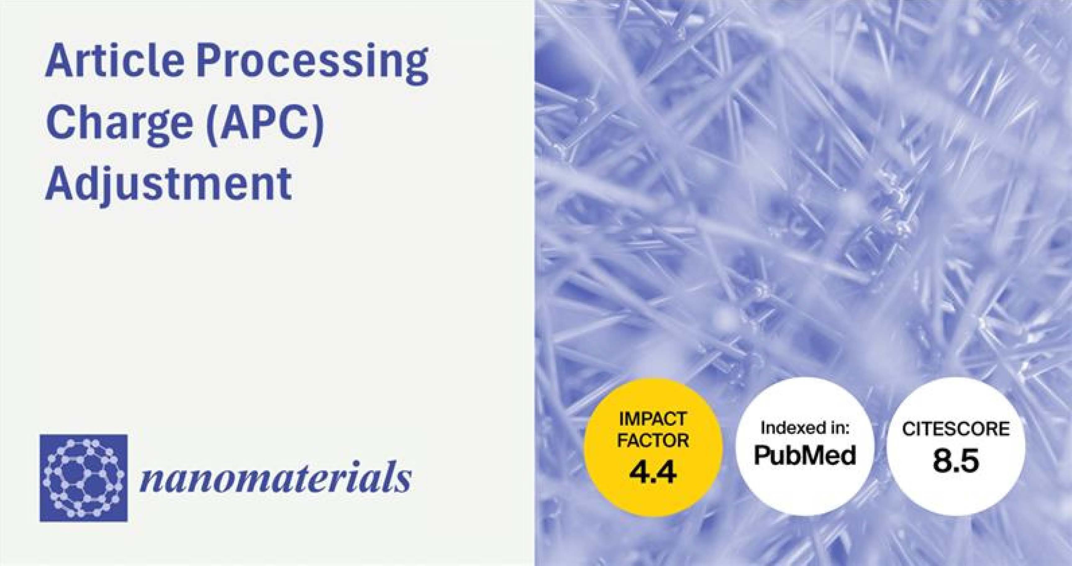 Nanomaterials | Article Processing Charge (APC) Adjustment