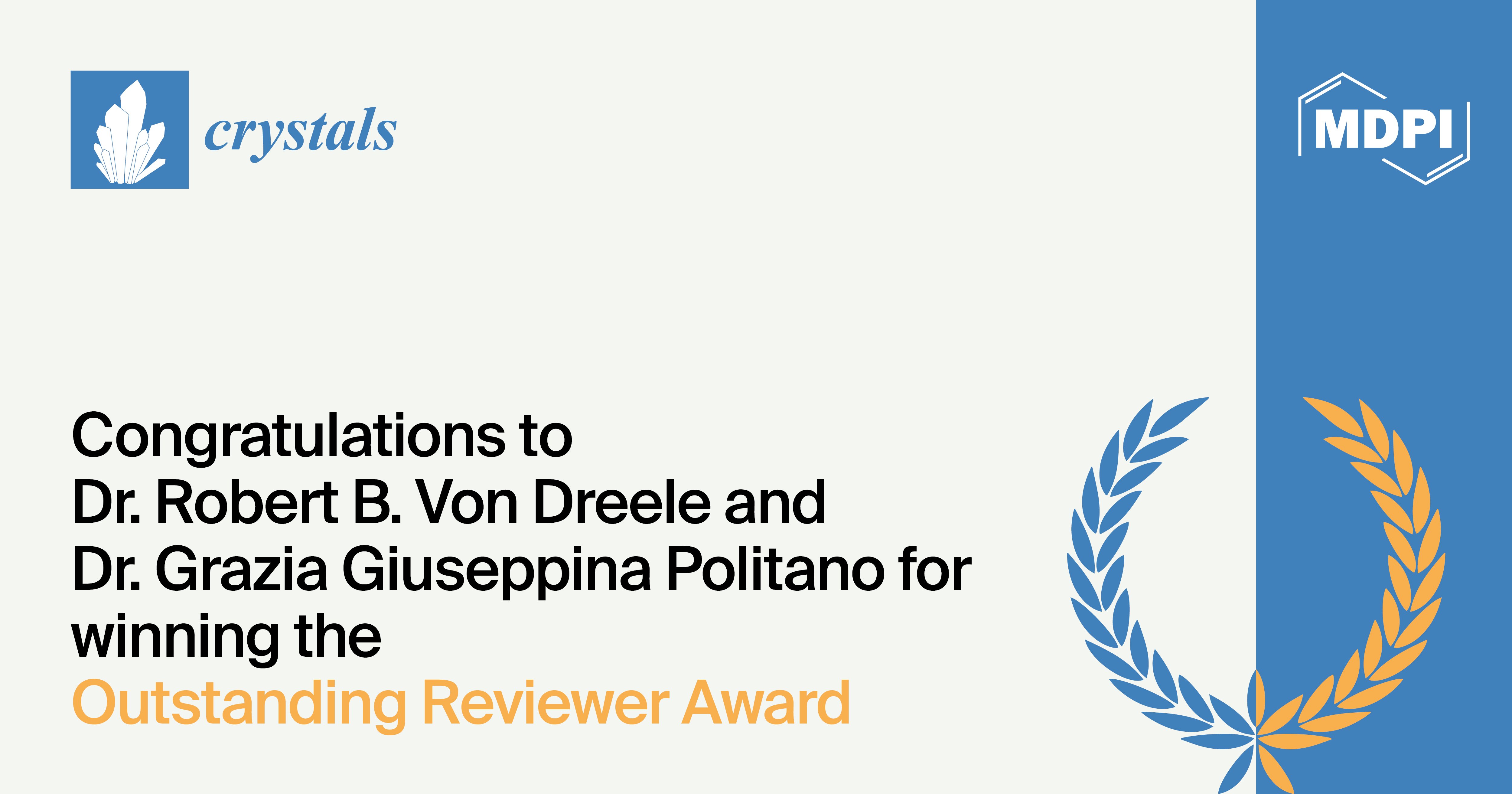 <em>Crystals</em> 2024 Outstanding Reviewer Award—Winners Announced