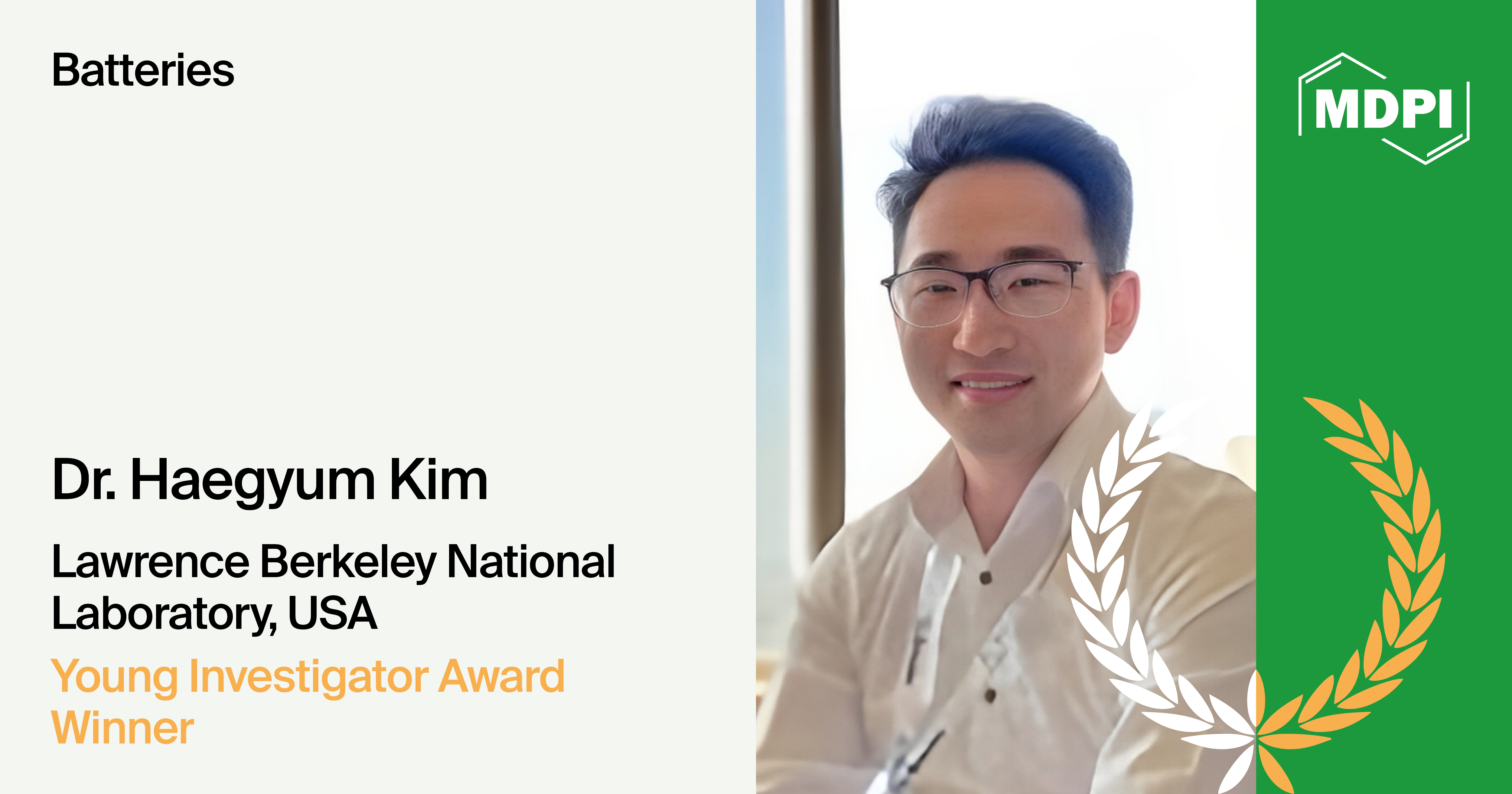 Interview with Dr. Haegyum Kim&mdash;Winner of the <em>Batteries</em> 2024 Young Investigator Award