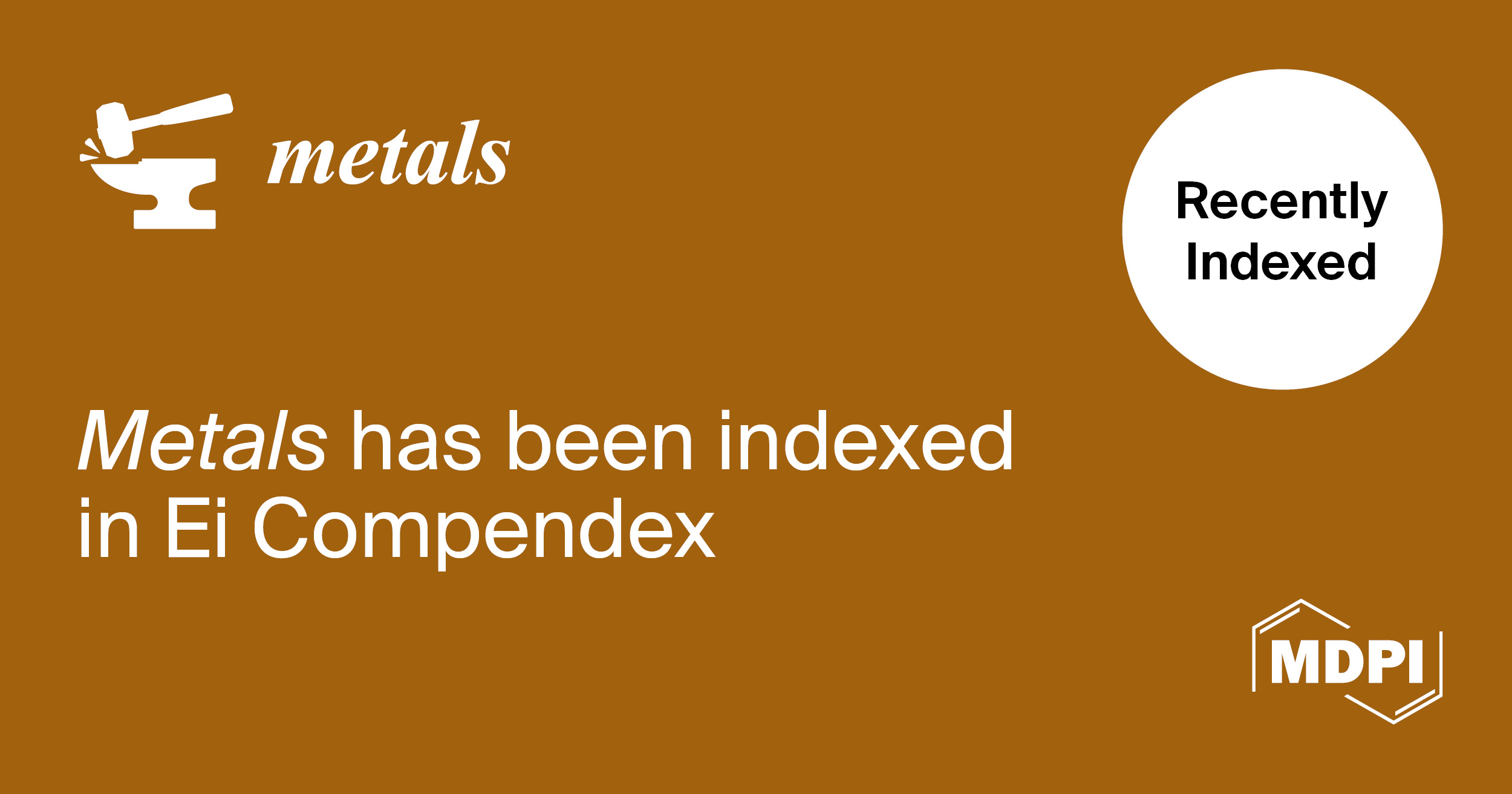 Metals Accepted into EI Compendex