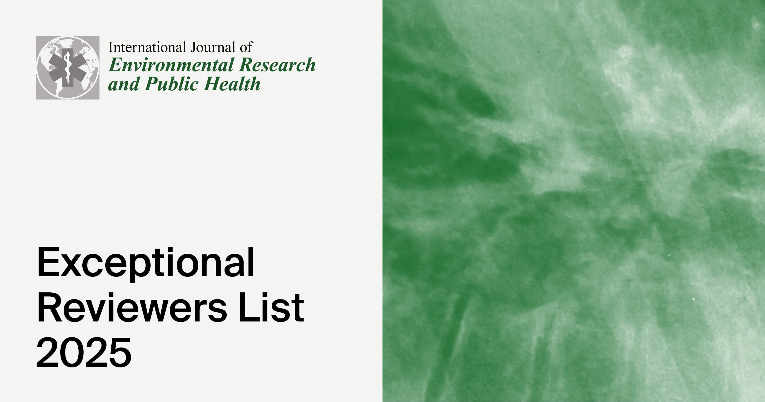 International Journal of Environmental Research and Public Health Exceptional Reviewers List 2025
