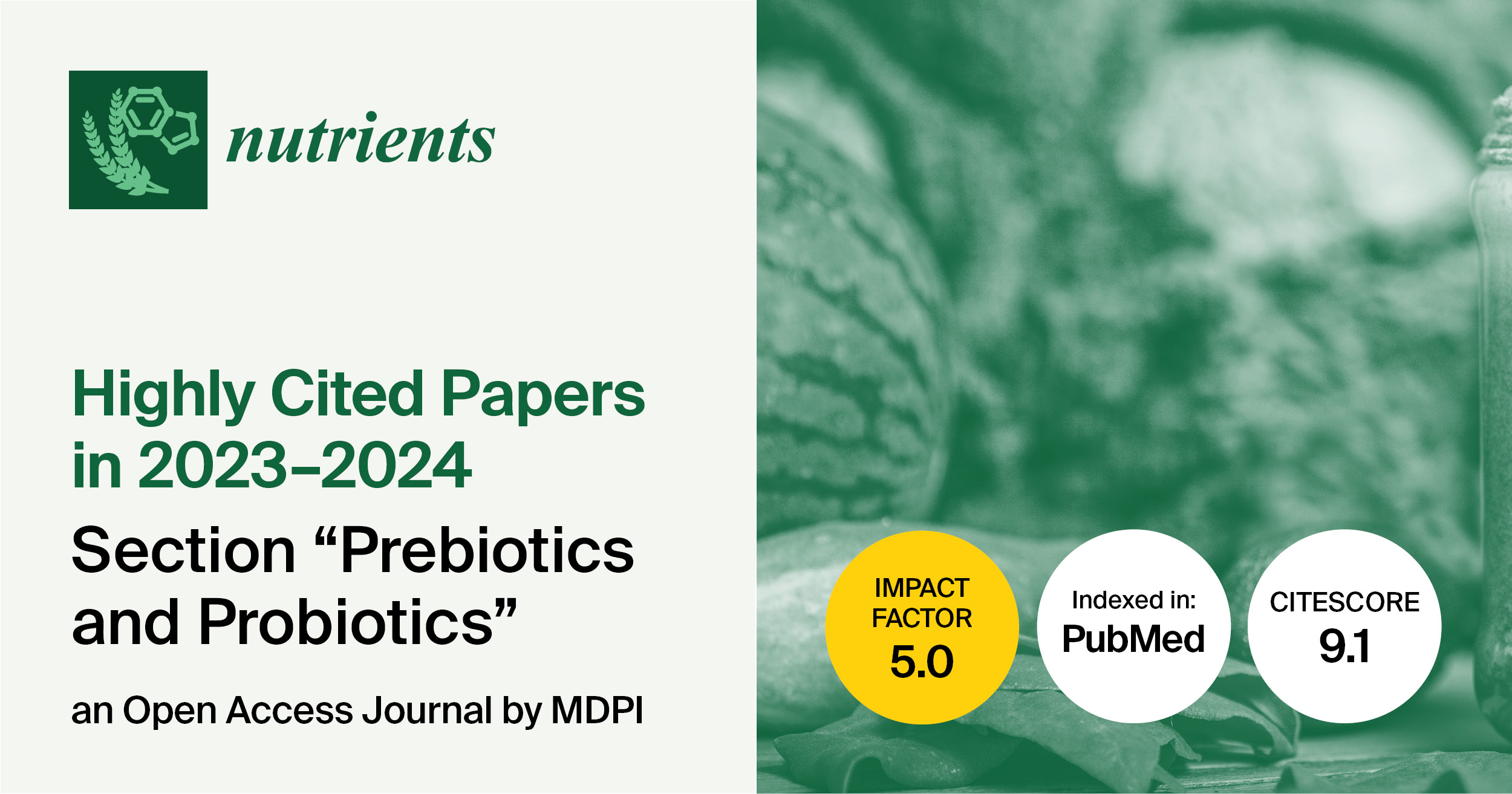 Nutrients | Highly Cited Papers in 2023–2024 in the Section “Prebiotics and Probiotics”