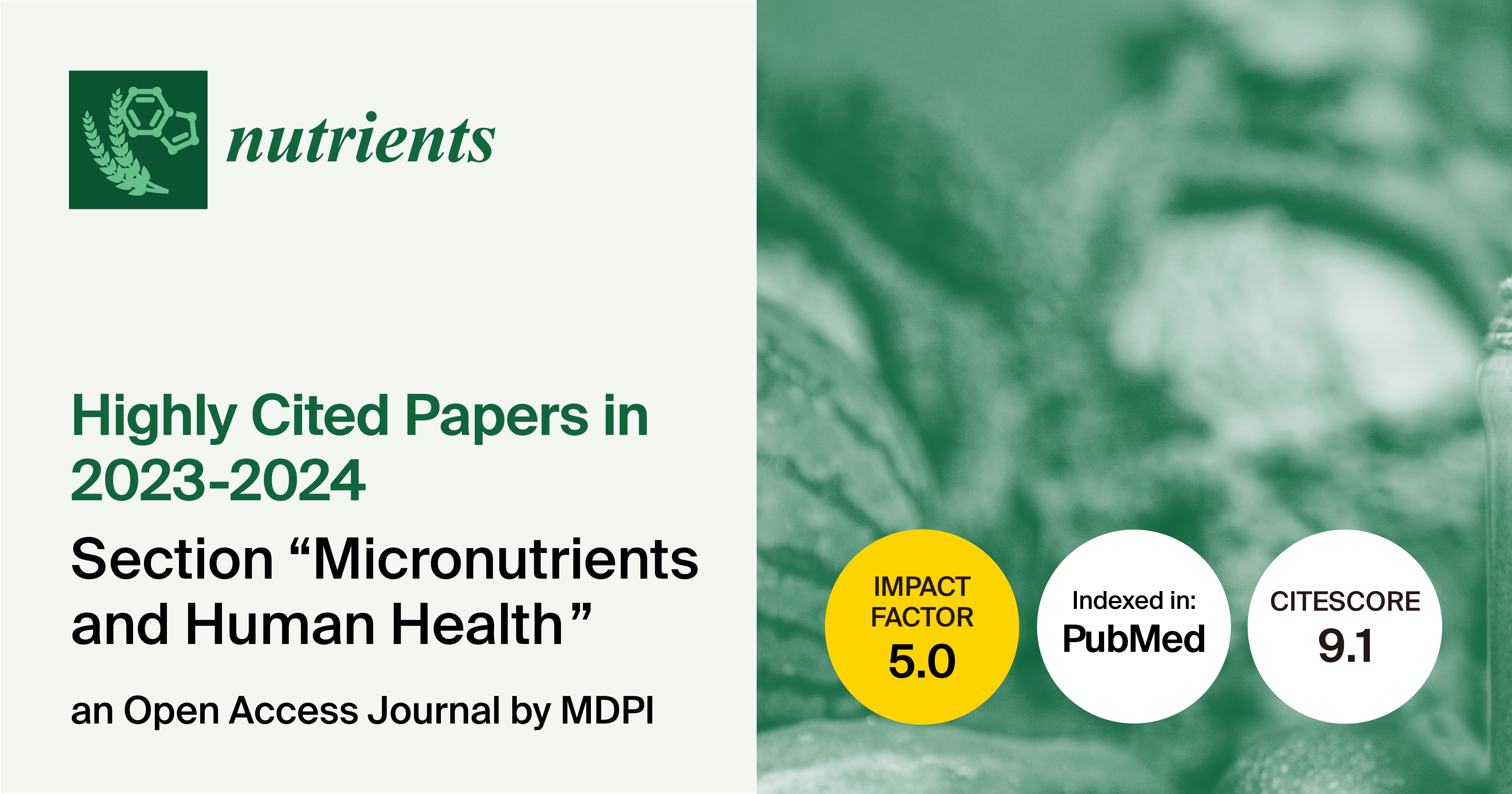 Nutrients | Highly Cited Papers in 2023–2024 in the Section “Micronutrients and Human Health”