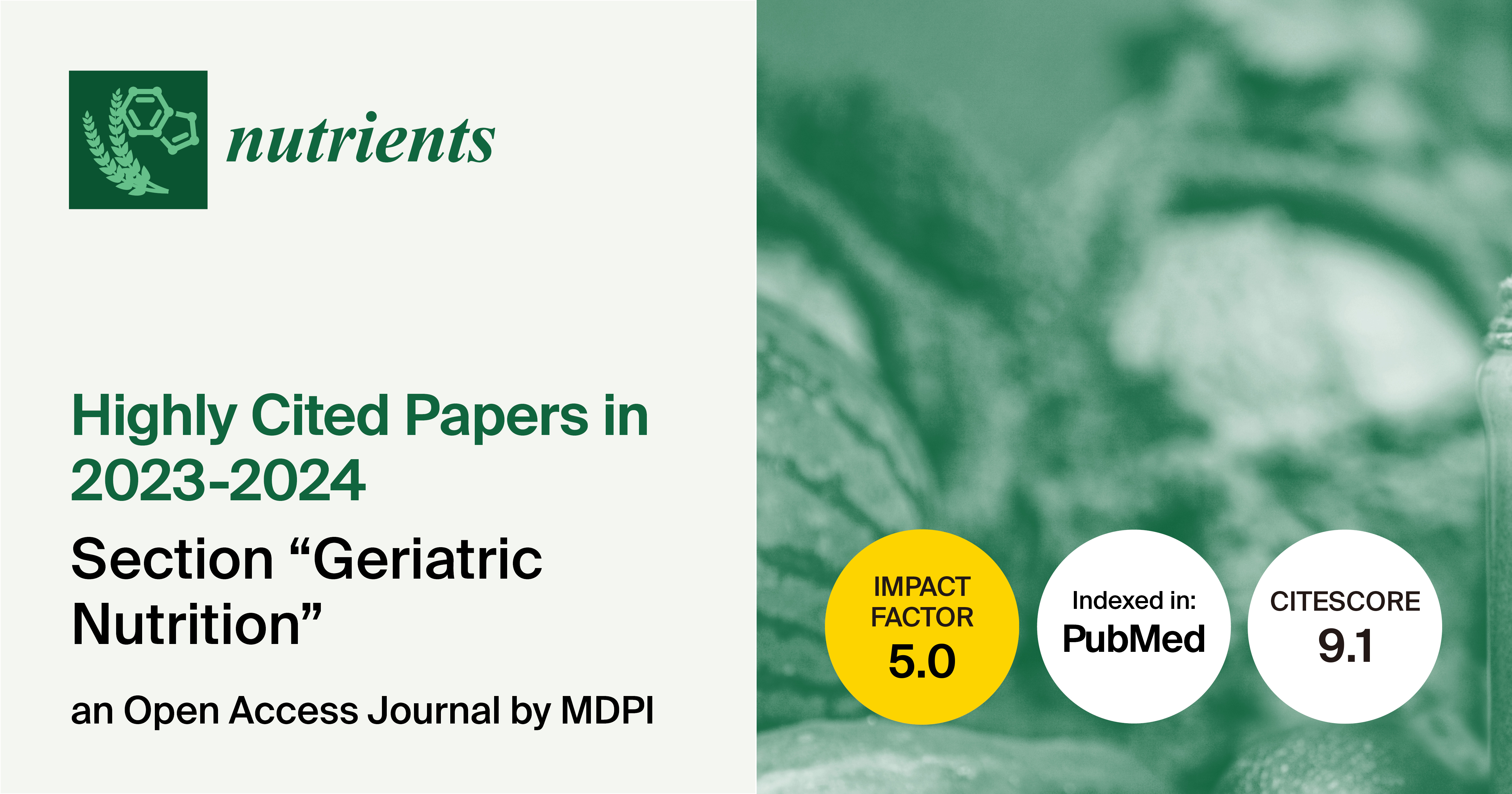 Nutrients | Highly Cited Papers in 2023–2024 in the Section “Geriatric Nutrition”