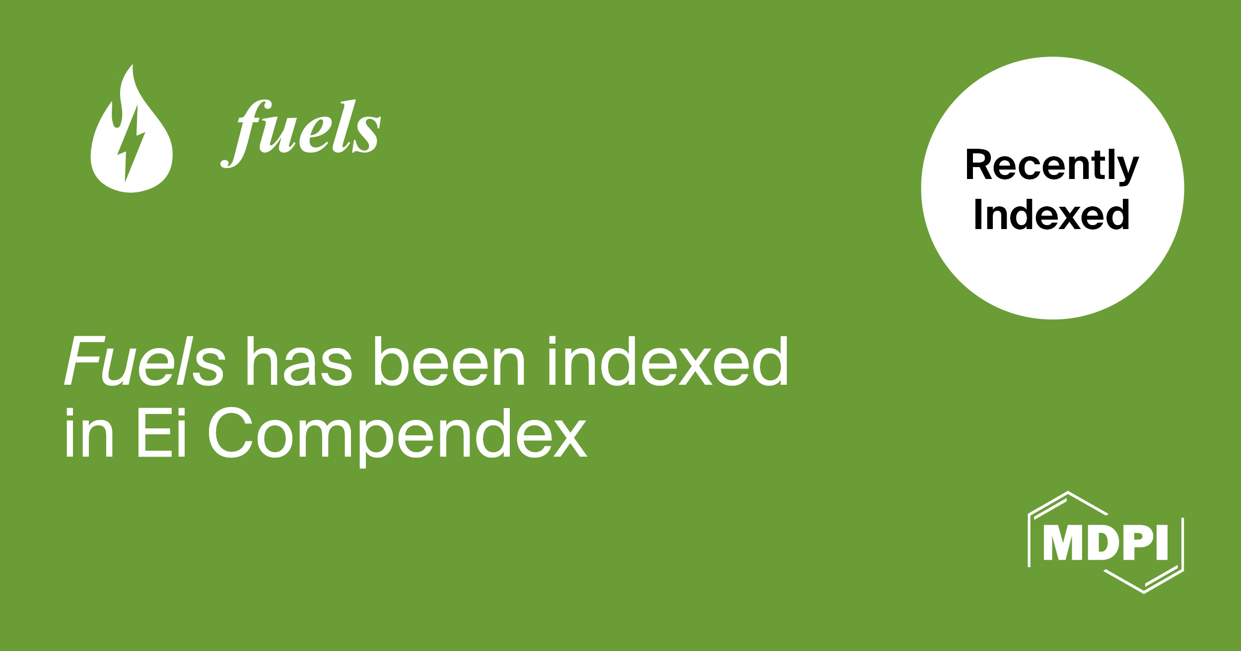Fuels Accepted into Ei Compendex