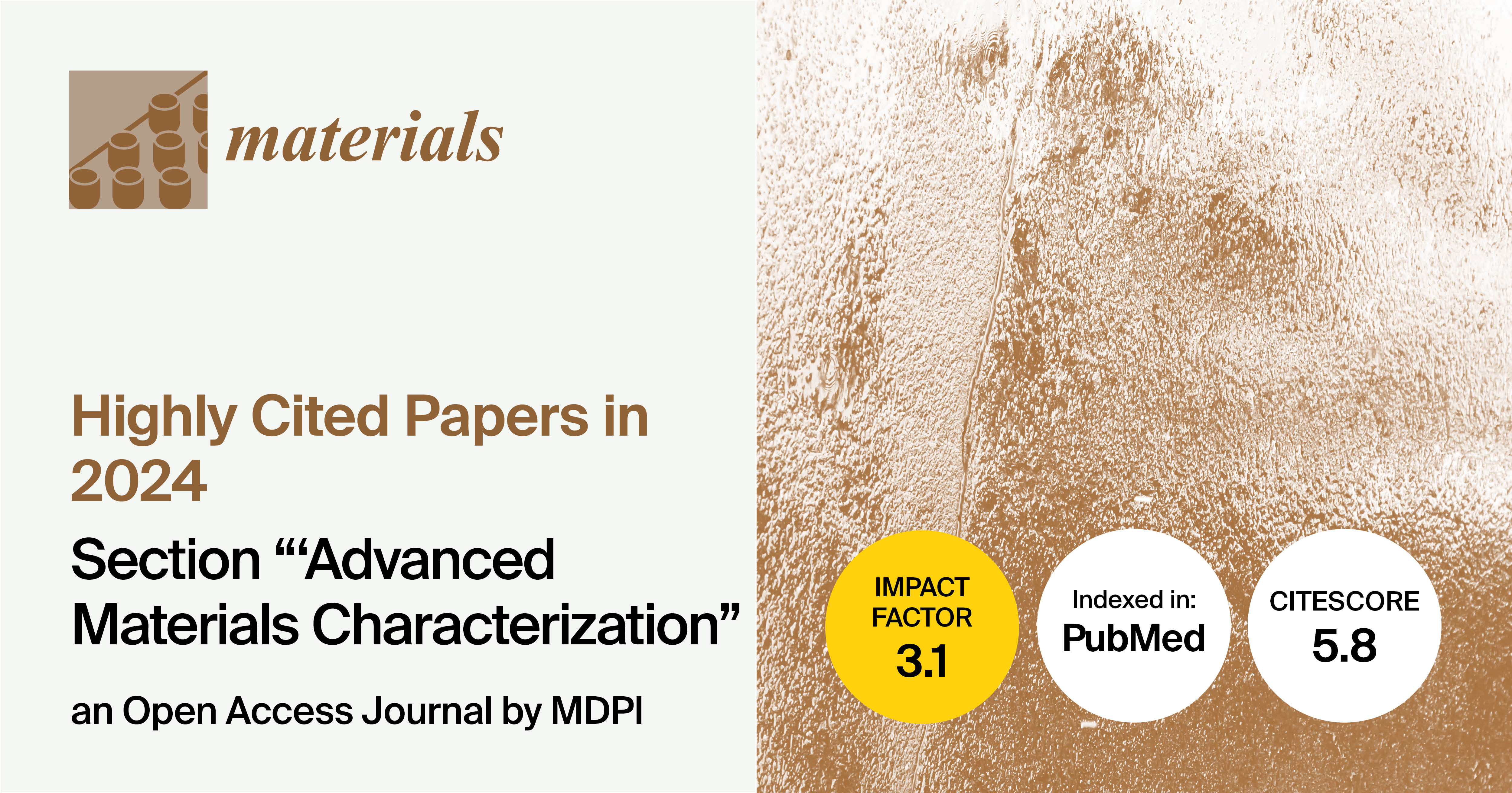 Materials | Highly Cited Papers from 2024 in the “Advanced Materials Characterization” Section