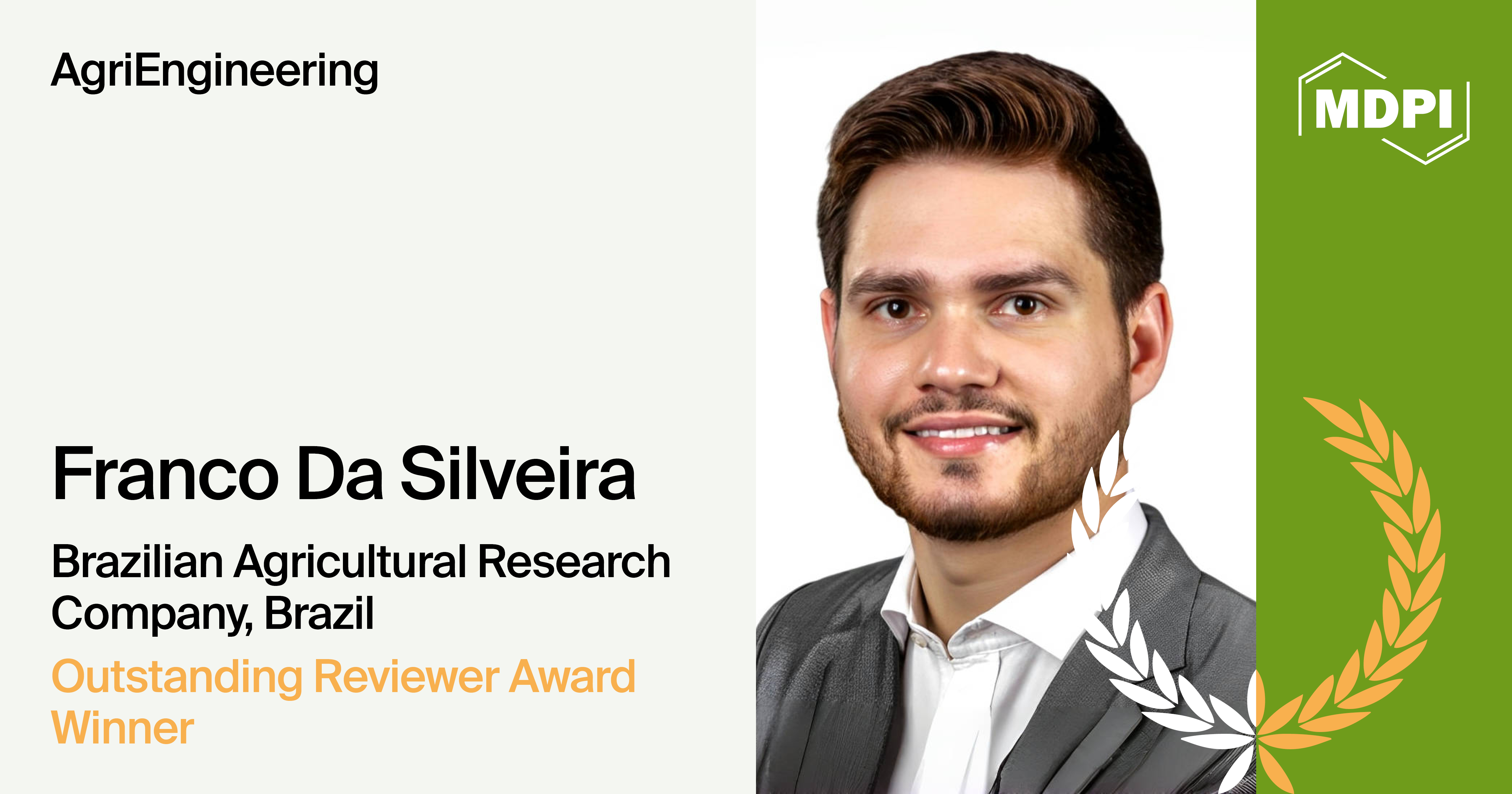 Interview with Dr. Franco Da Silveira—Winner of the AgriEngineering 2024 Outstanding Reviewer Award