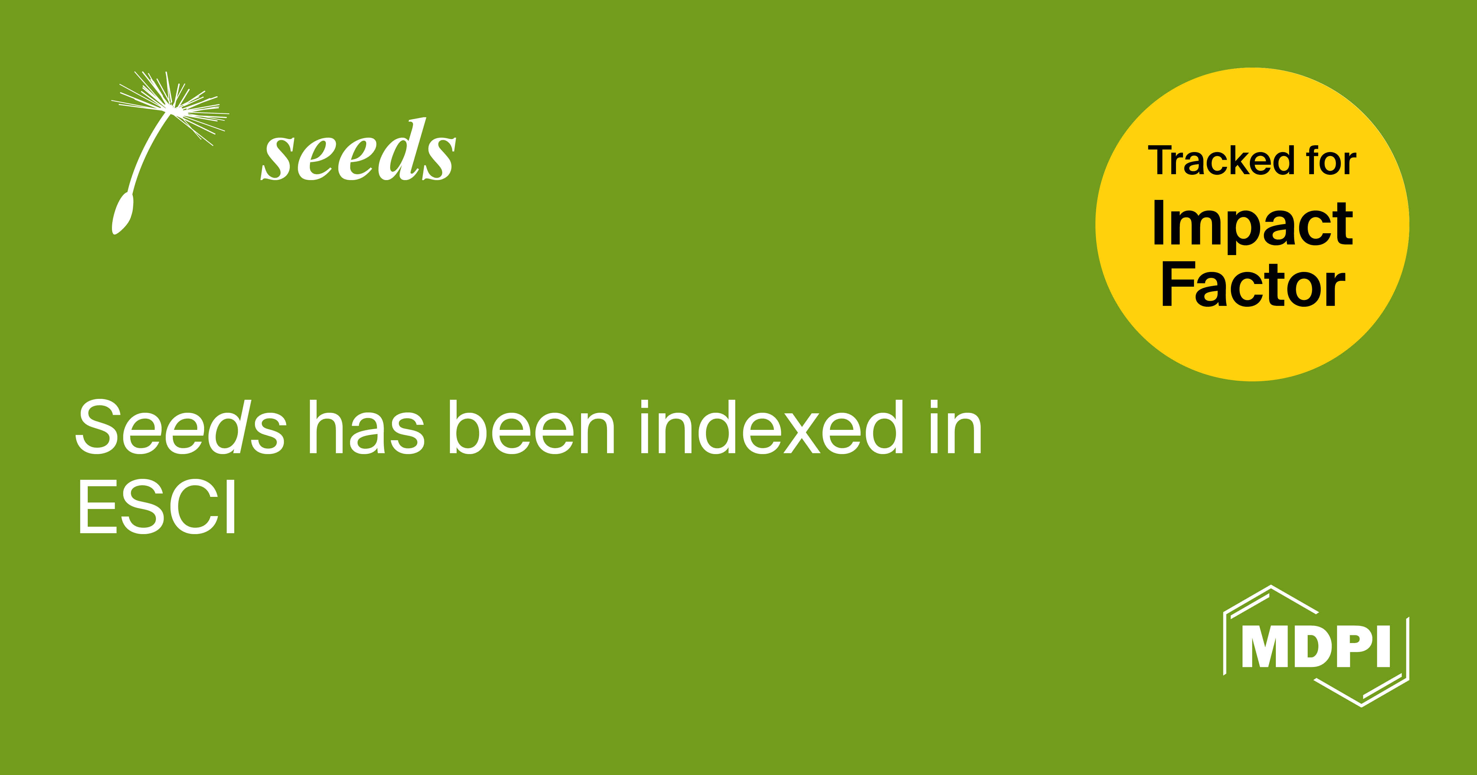 Seeds Accepted in the Emerging Sources Citation Index in Web of Science