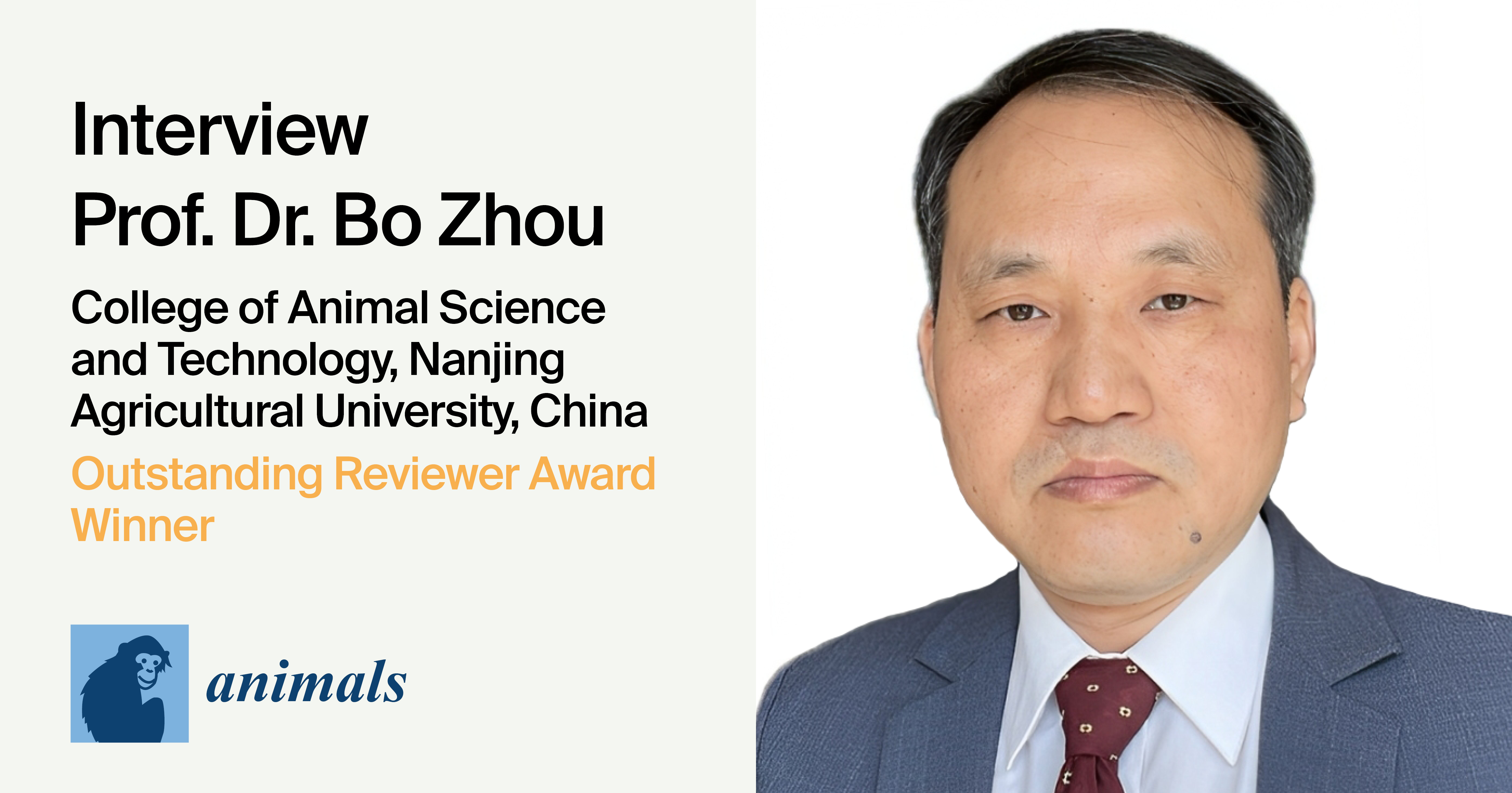 Interview with Prof. Dr. Bo Zhou—Winner of the Animals 2024 Outstanding Reviewer Award