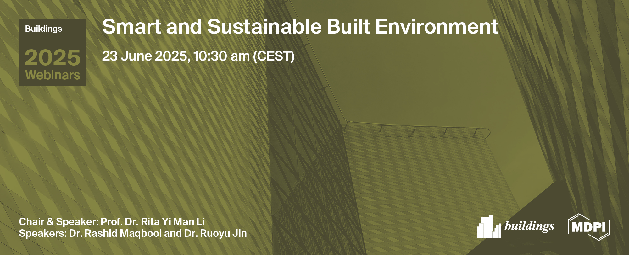 Buildings Webinar | Smart and Sustainable Built Environments, 23 June 2025