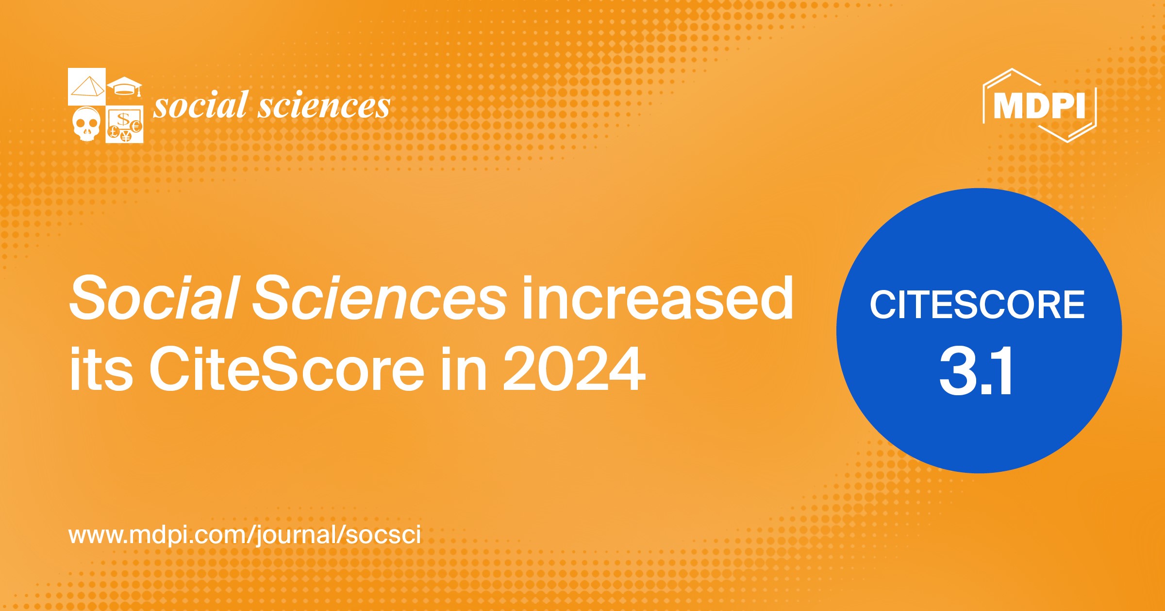 Social Sciences Receives an Increased CiteScore of 3.1
