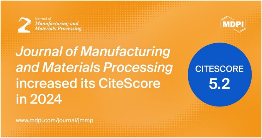 Journal of Manufacturing and Materials Processing Receives an Increased CiteScore of 5.2