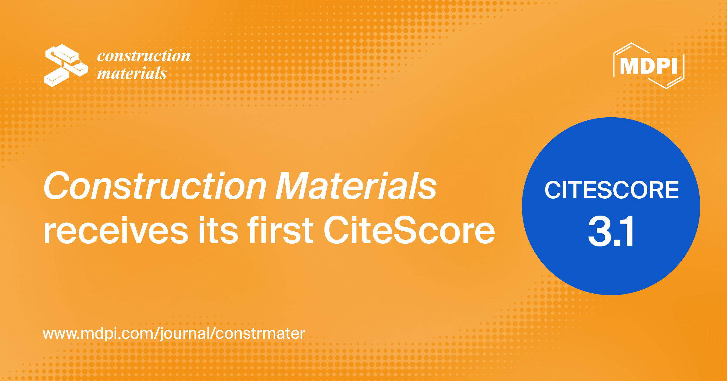 Construction Materials Receives Its First CiteScore of 3.1