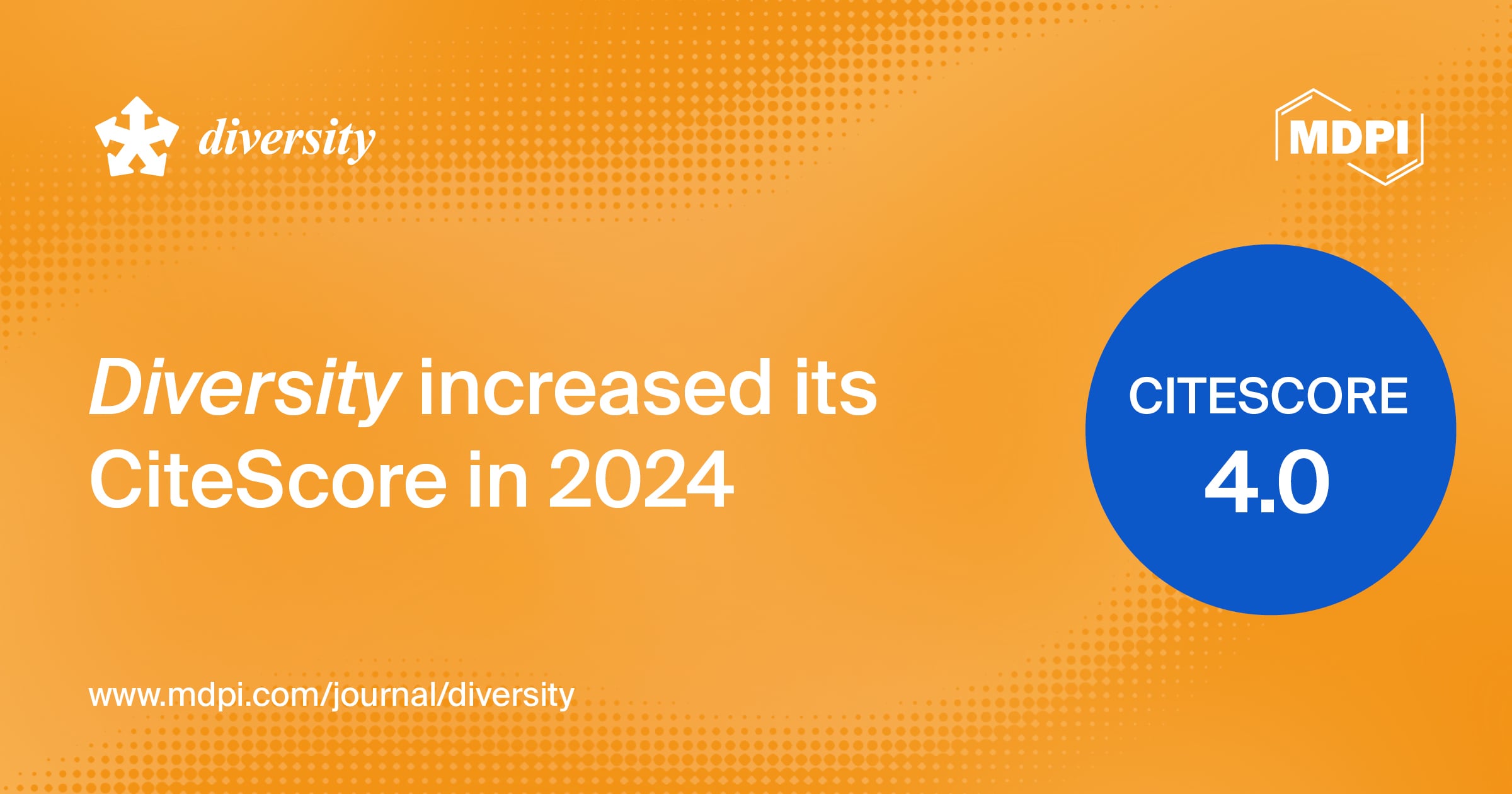 Diversity Receives an Increased CiteScore of 4.0