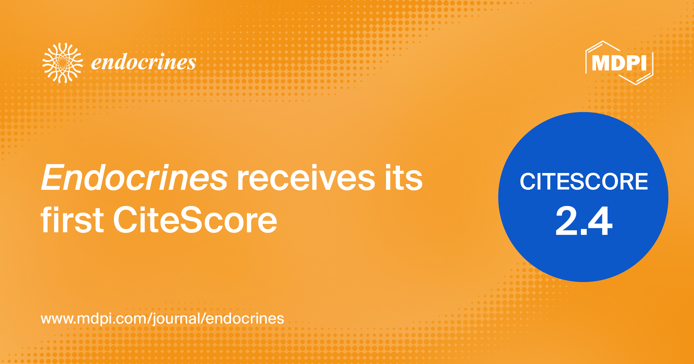 Endocrines Receives Its First CiteScore of 2.4