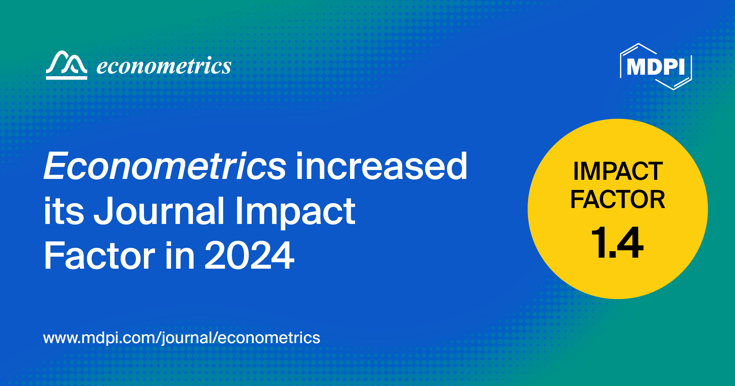 Econometrics Receives an Updated Impact Factor of 1.4