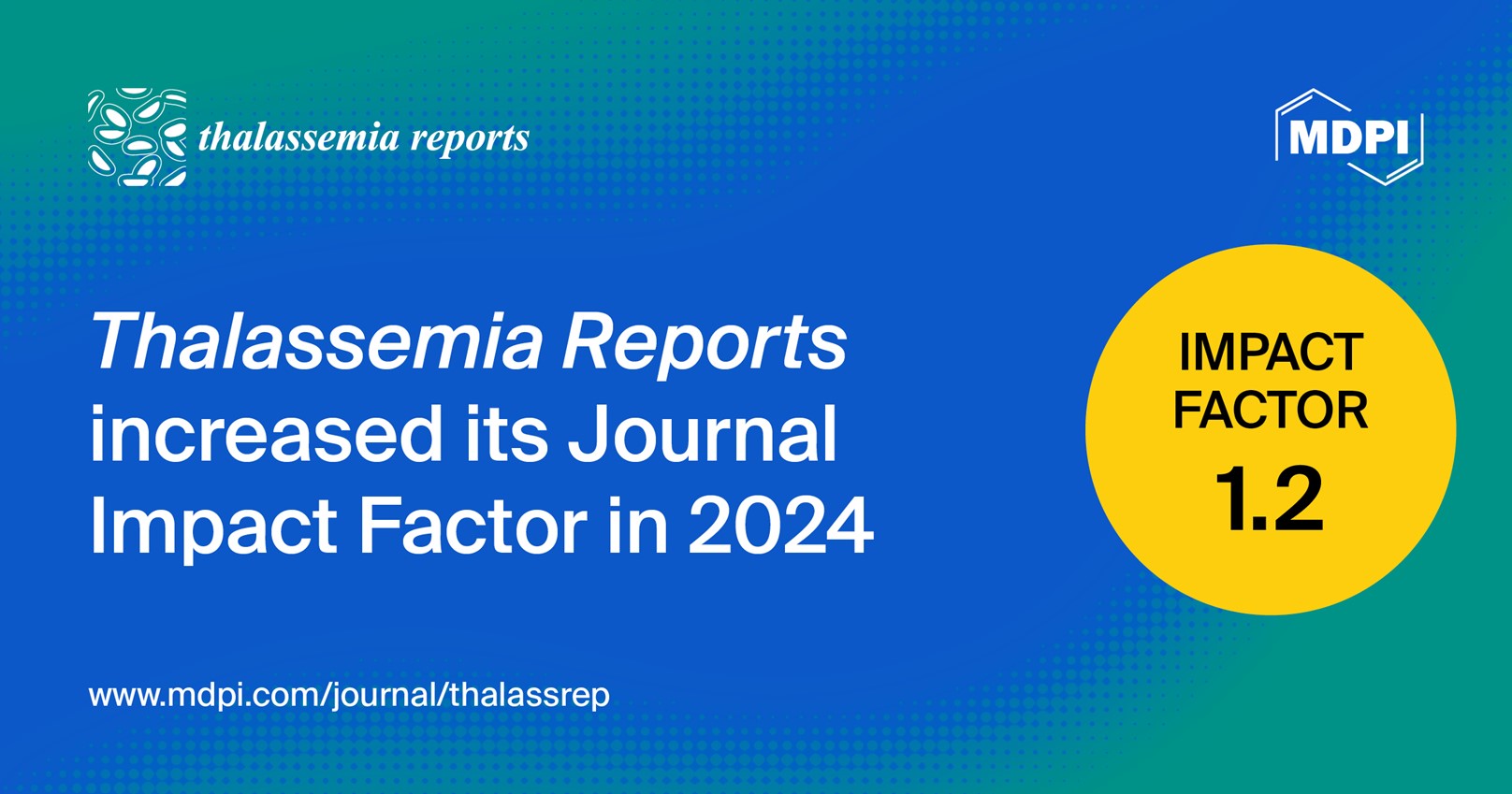 Thalassemia Reports Receives an Updated Impact Factor of 1.2