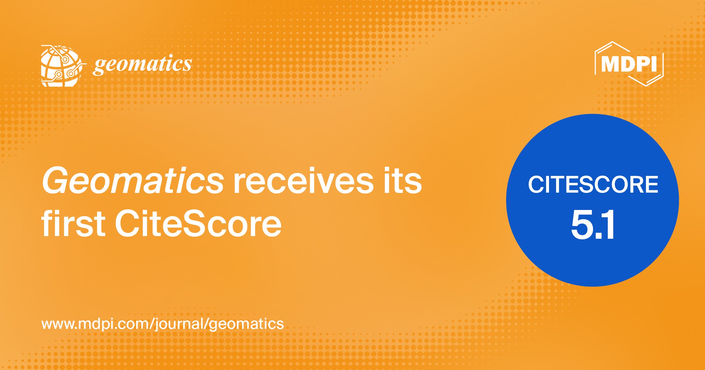 Geomatics Receives Its First CiteScore of 5.1