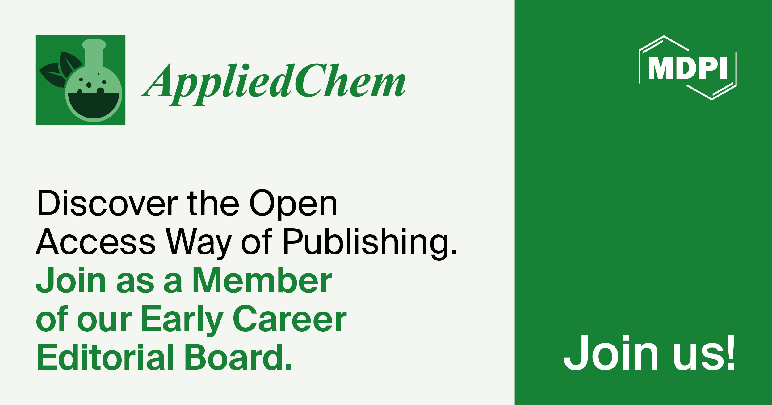 Recruiting Early Career Editorial Board Members for AppliedChem