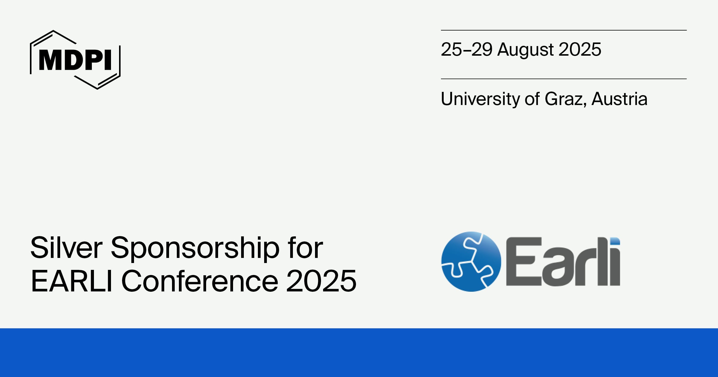 MDPI is a Silver Sponsor for the EARLI 2025 Conference, 25–29 August 2025, in Graz, Austria