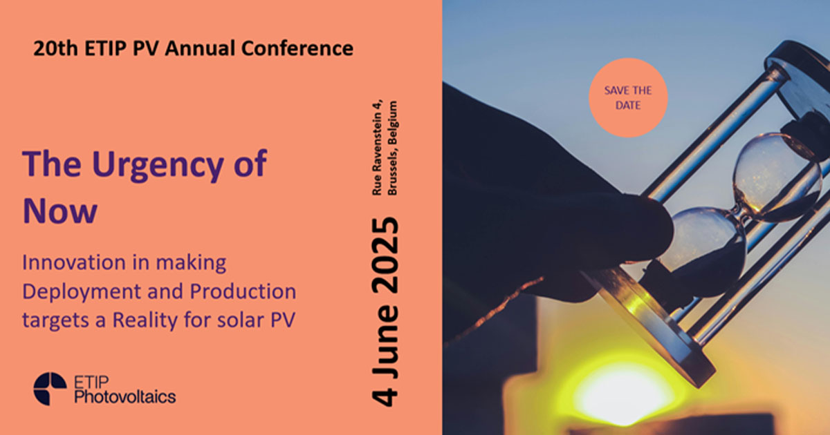 The 20th ETIP PV Annual Conference, 4 June 2025, Brussels, Belgium