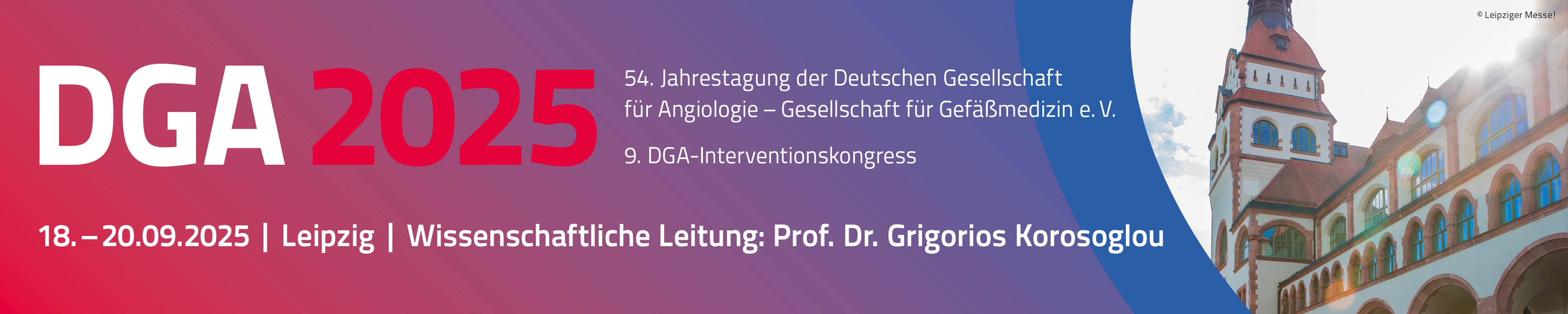 The 54th Annual Meeting of the German Society for Angiology and the 9th DGA Interventional Congress (DGA 2025), 18–20 September 2025, Leipzig, Germany