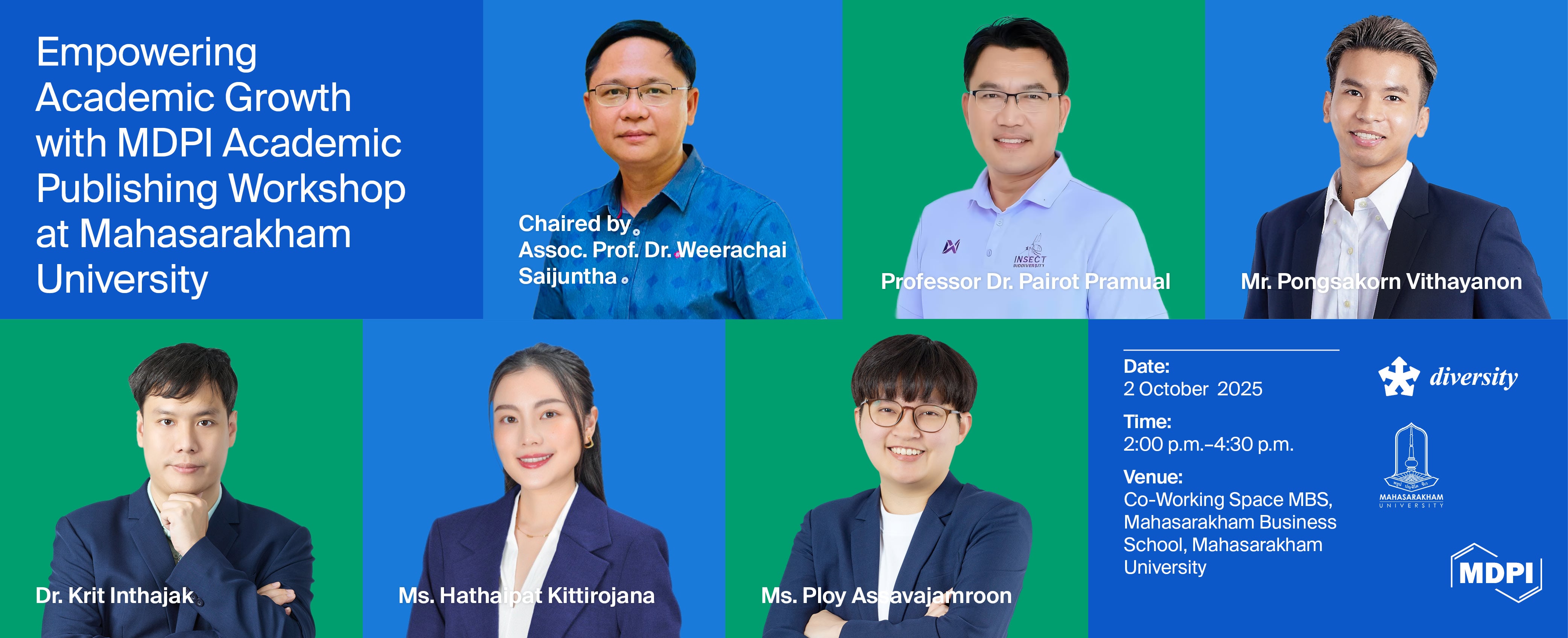 Empowering Academic Growth with MDPI Academic Publishing Workshop at Mahasarakham University, 2 October 2025, Maha Sarakham, Thailand