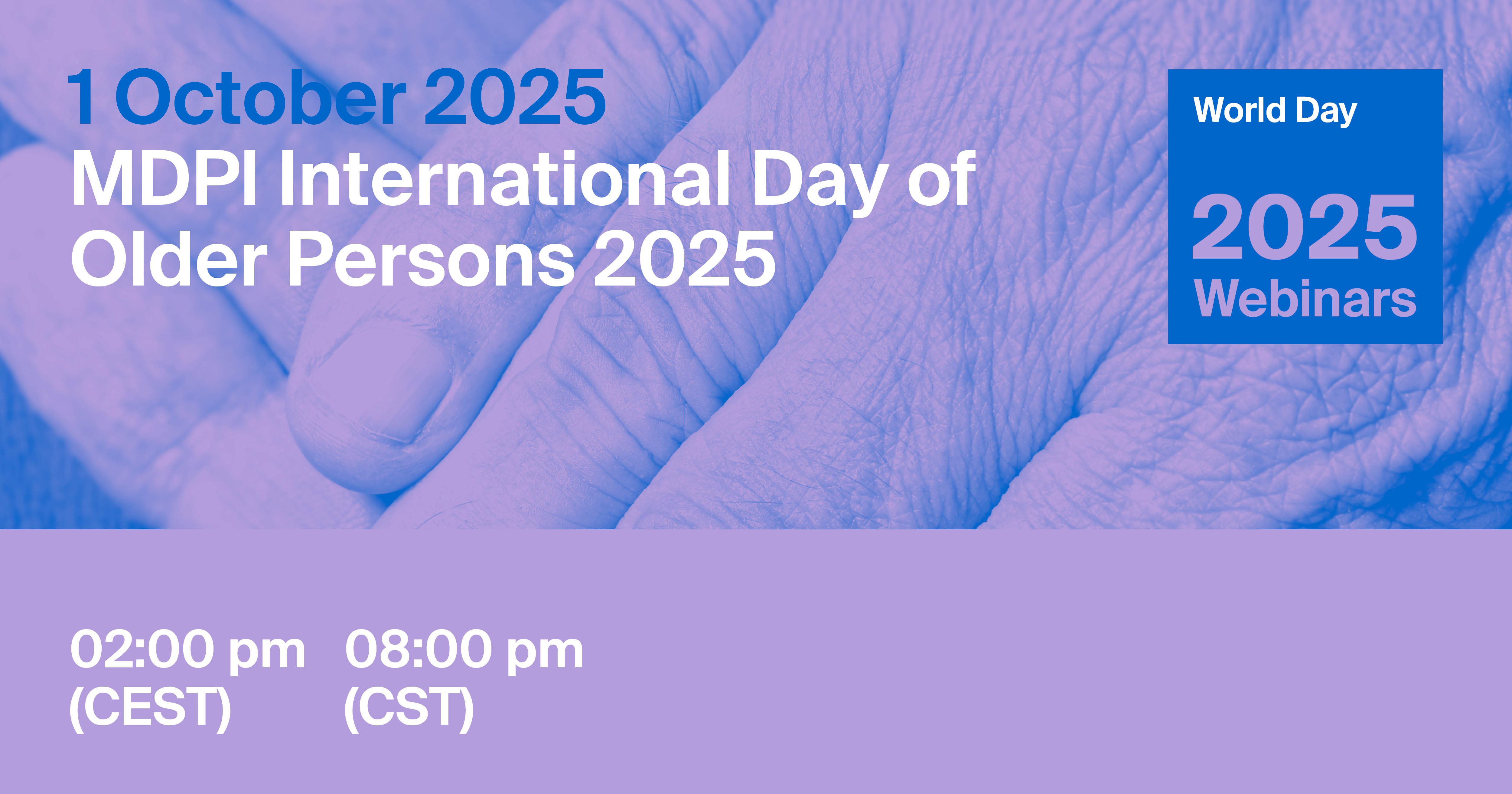 MDPI Webinar | International Day of Older Persons, 1 October 2025