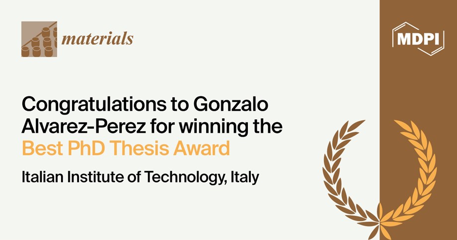 Materials Best PhD Thesis Award—Winner Announced
