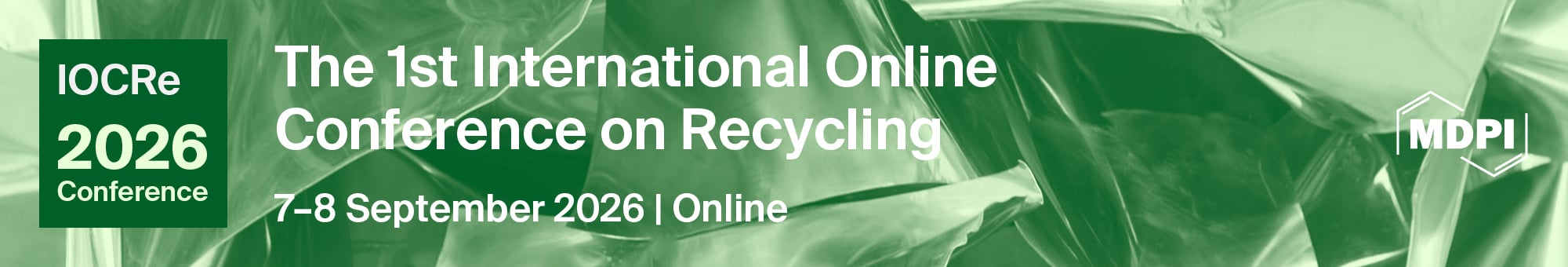 Meet Us at the 1st Online Conference on Recycling, 7–8 September 2026