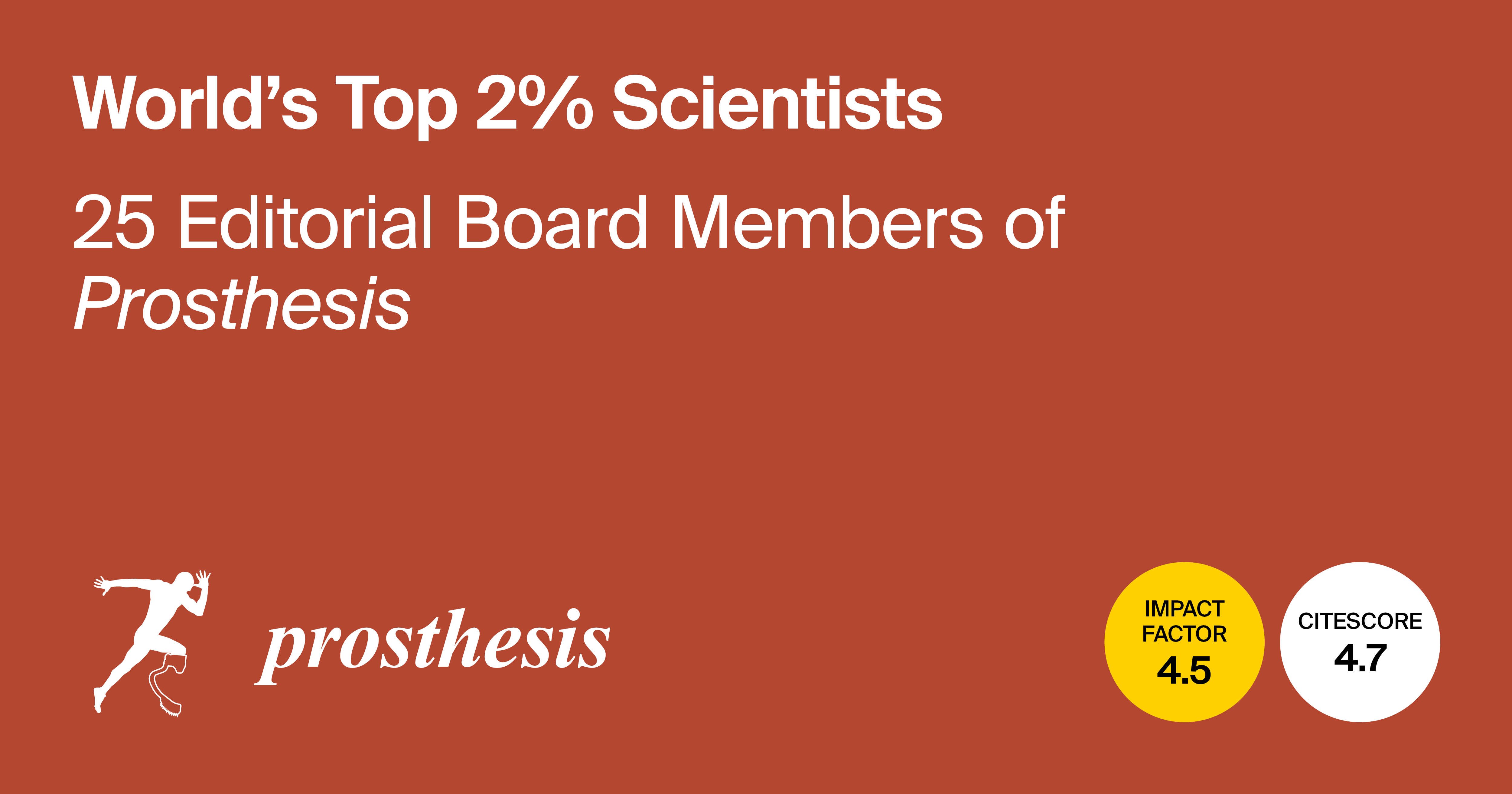 Prosthesis Editorial Board Members Featured in the World’s Top 2% Scientists in 2025