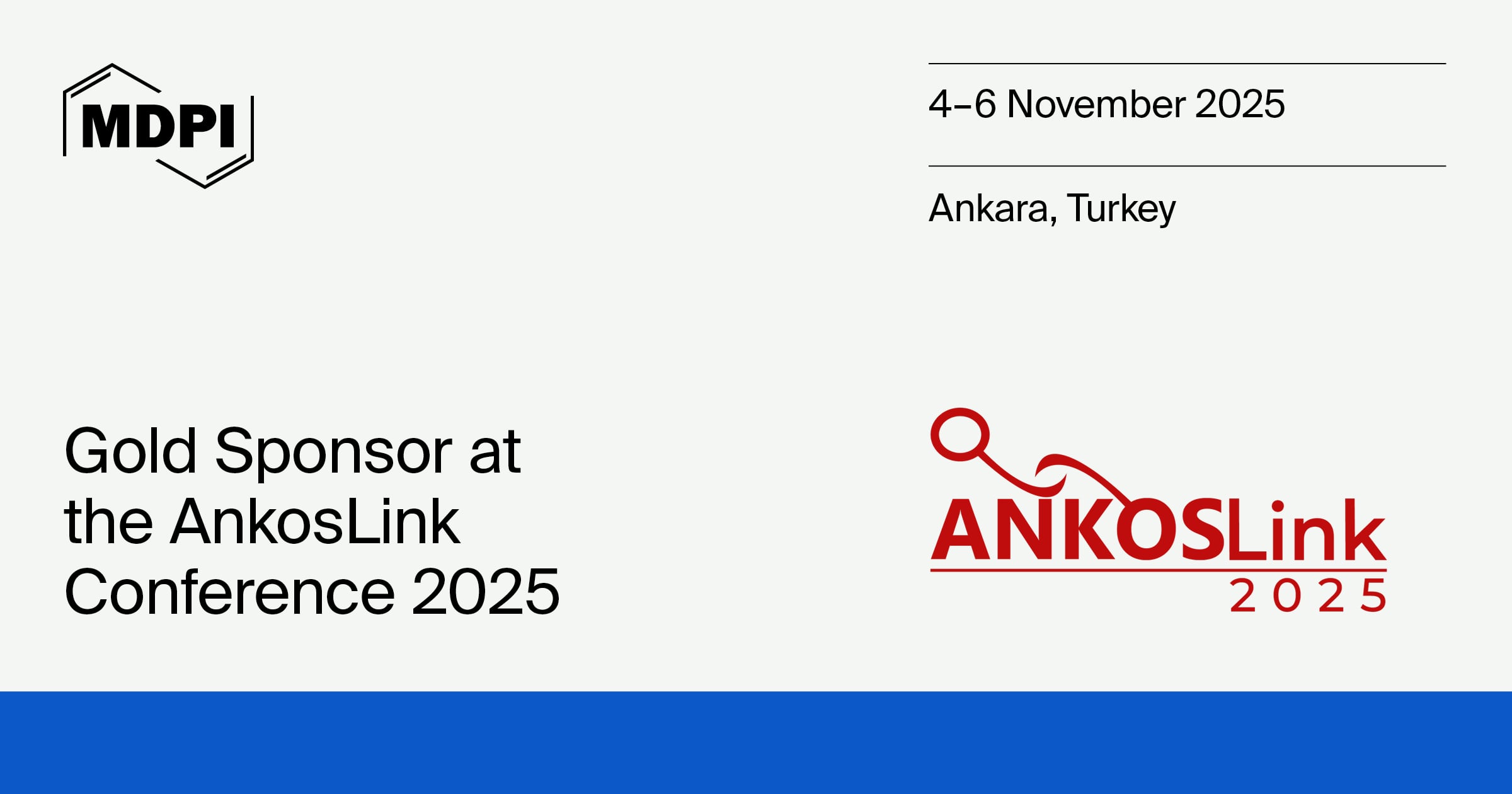 MDPI Is a Gold Sponsor for ANKOSLink 2025, 4–6 November 2025, Ankara, Turkey
