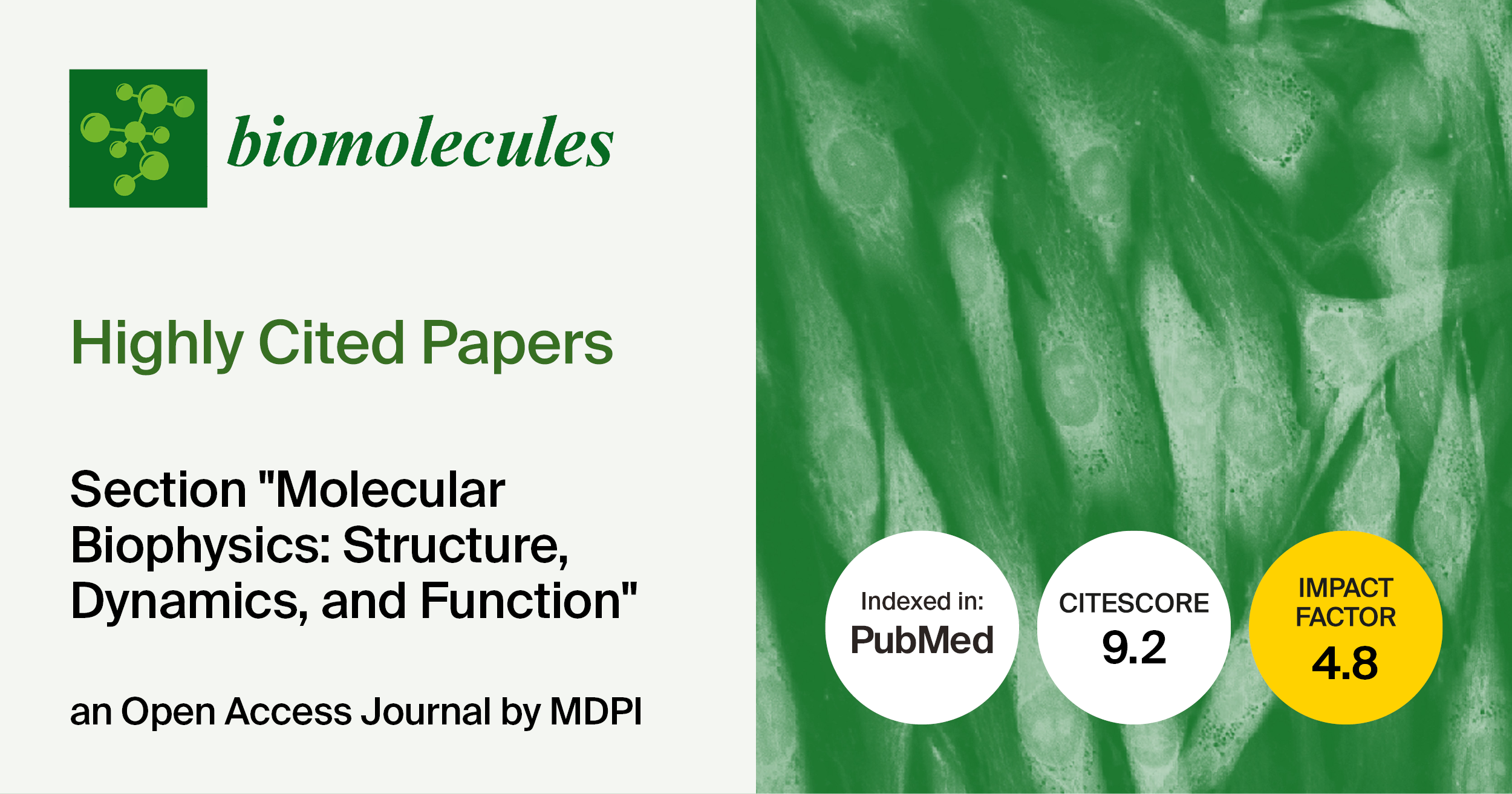 <strong><em>Biomolecules </em>| Highly Cited Papers in 2024&ndash;2025 in the &ldquo;Molecular Biophysics: Structure, Dynamics, and Function&rdquo; Section</strong>
