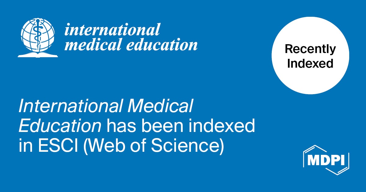 International Medical Education Accepted into Emerging Sources Citation Index in Web of Science