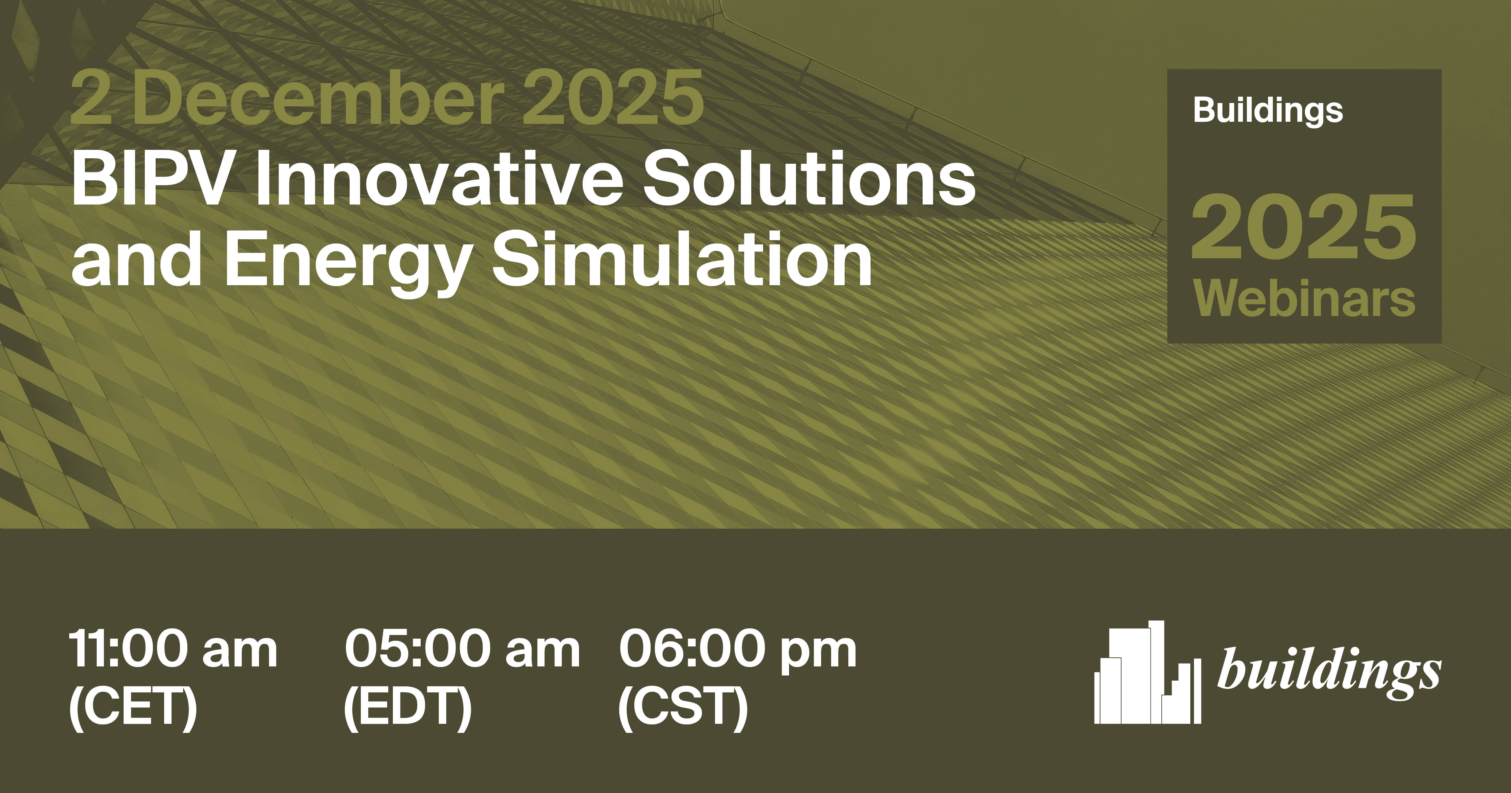 <strong><em>Buildings </em>Webinar | BIPV Innovative Solutions and Energy Simulation, 2 December 2025</strong>
