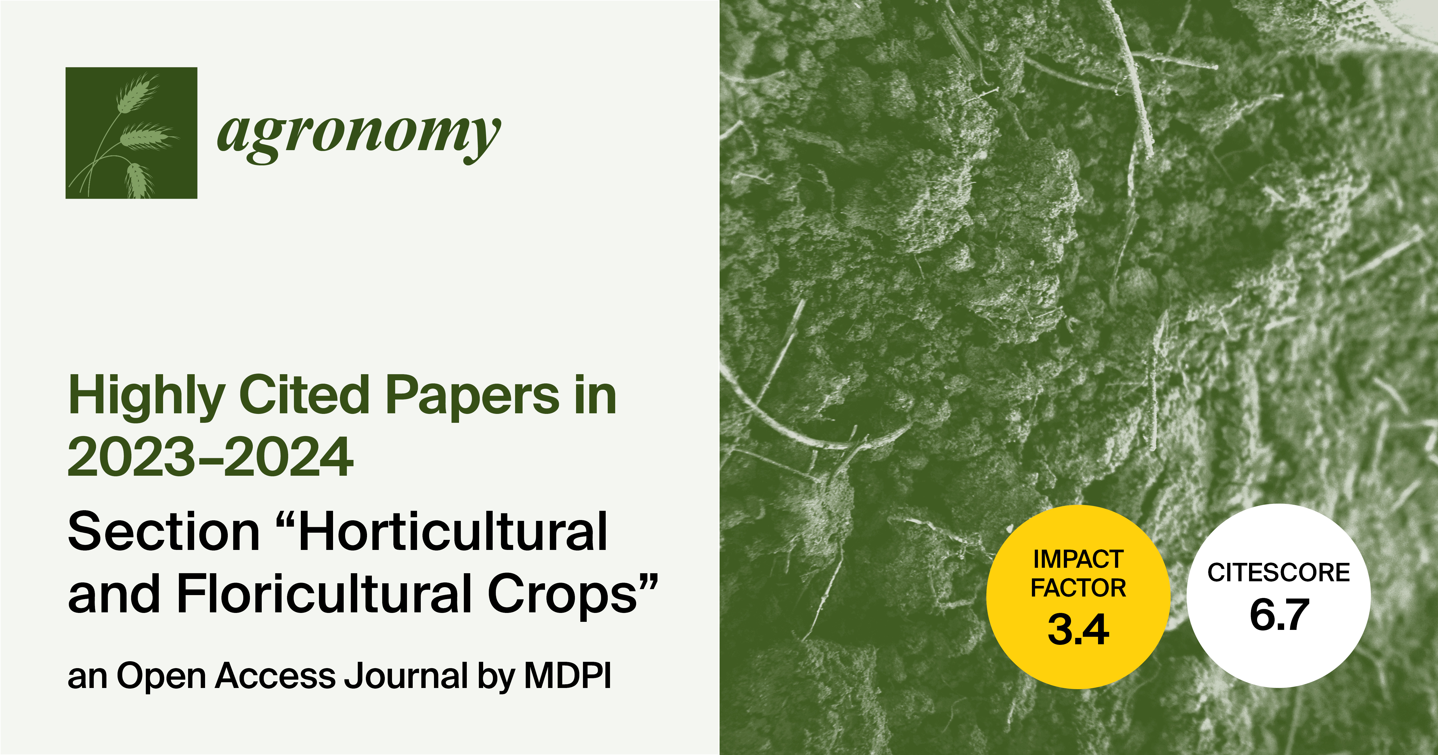 Agronomy | Highly Cited Papers Published in 2023–2024 in the “Horticultural and Floricultural Crops” Section