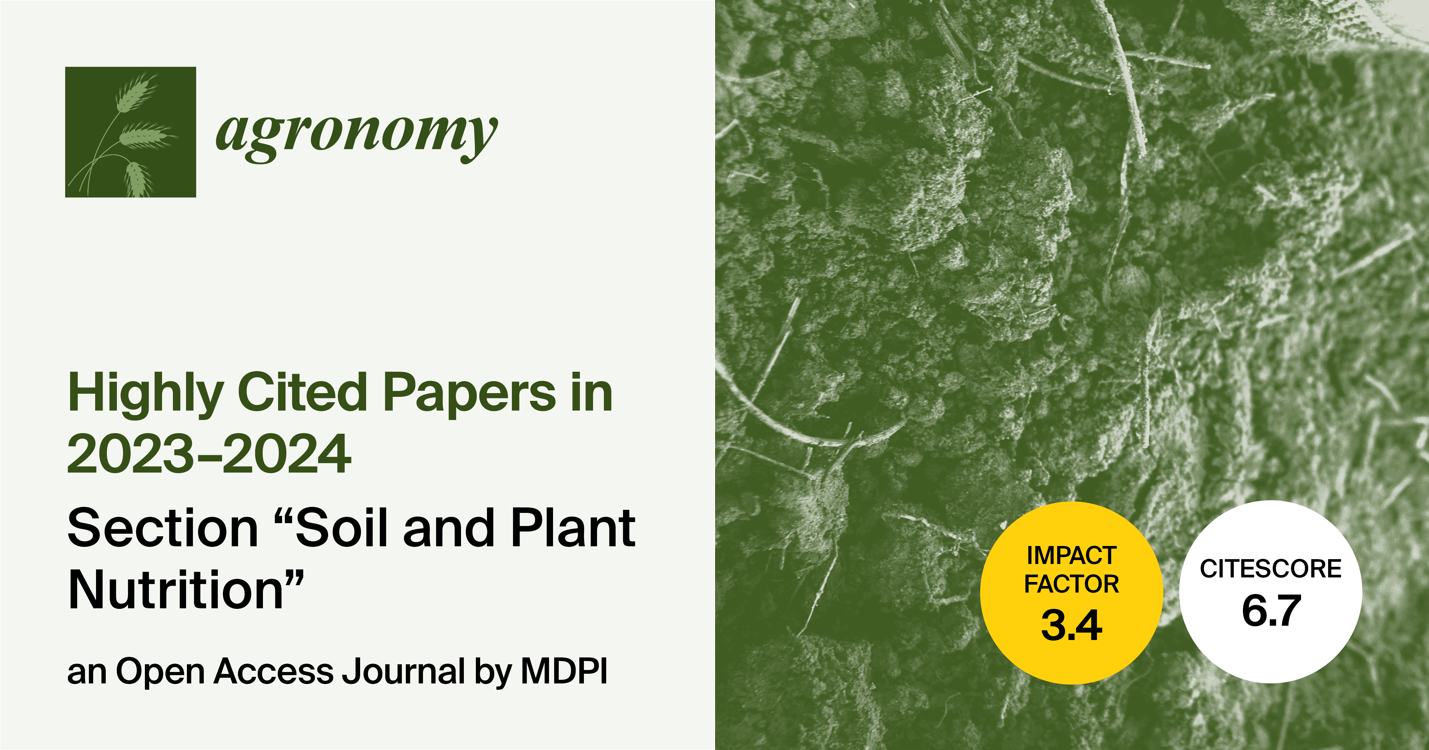 Agronomy | Highly Cited Papers Published in 2023–2024 in the “Soil and Plant Nutrition” Section